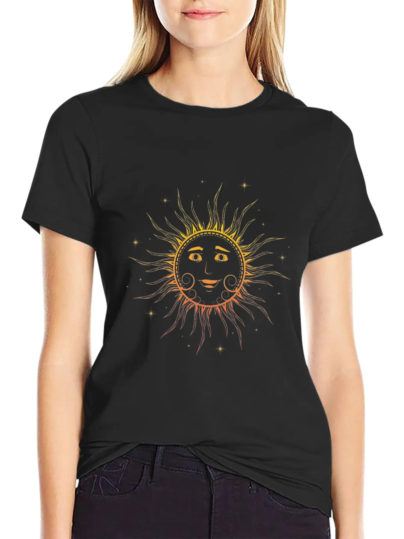 Sun Face Lightweight Cotton T-Shirt – Daily Comfort Graphic Shirt