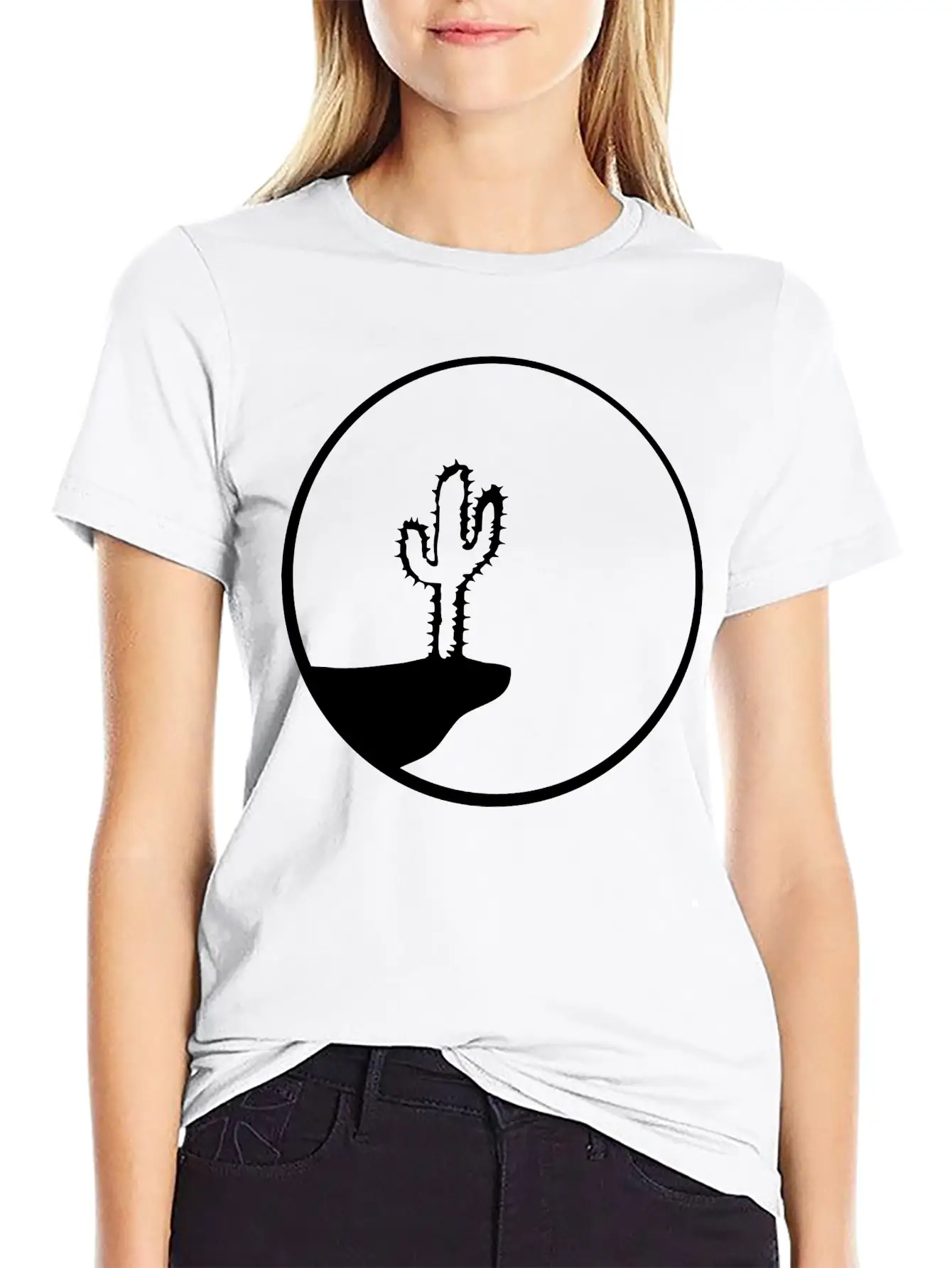 Sun Night Moon Cliff Mountainside Werewolf Cactus Unisex Casual T-Shirt – Clean Design For Daily Comfort