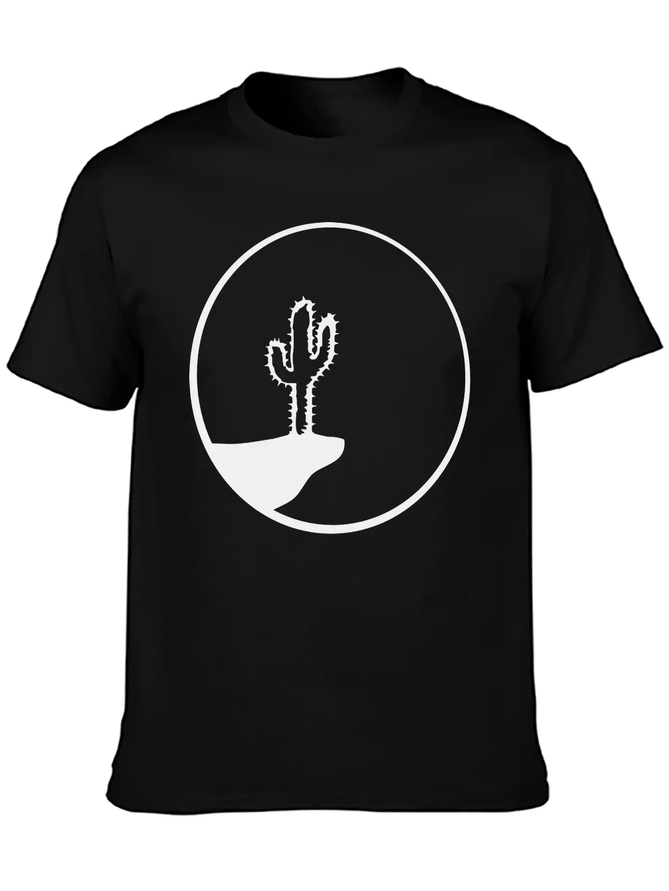 Sun Night Moon Cliff Mountainside Werewolf Cactus Unisex Casual T-Shirt – Clean Design For Daily Comfort