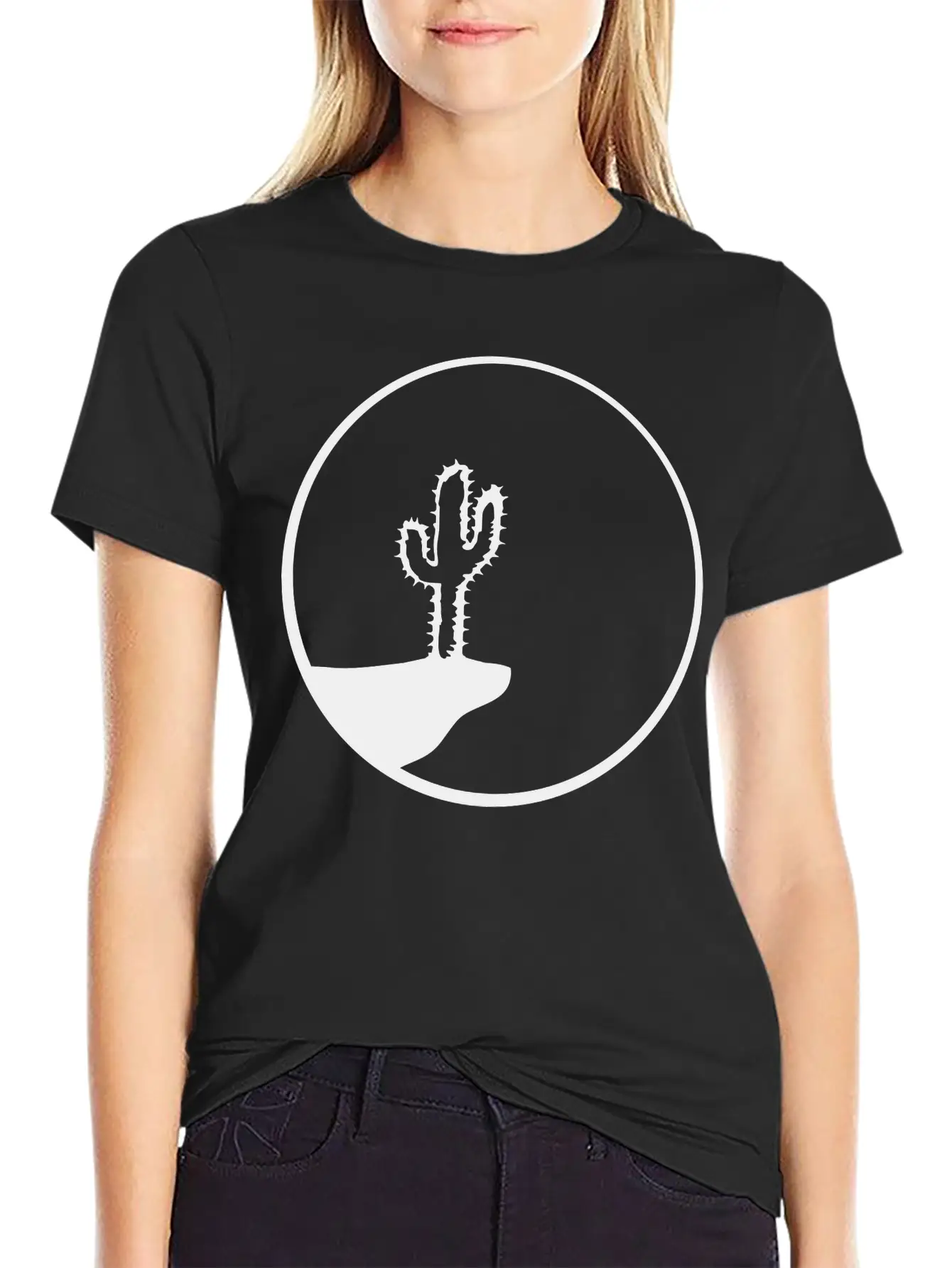 Sun Night Moon Cliff Mountainside Werewolf Cactus Unisex Casual T-Shirt – Clean Design For Daily Comfort