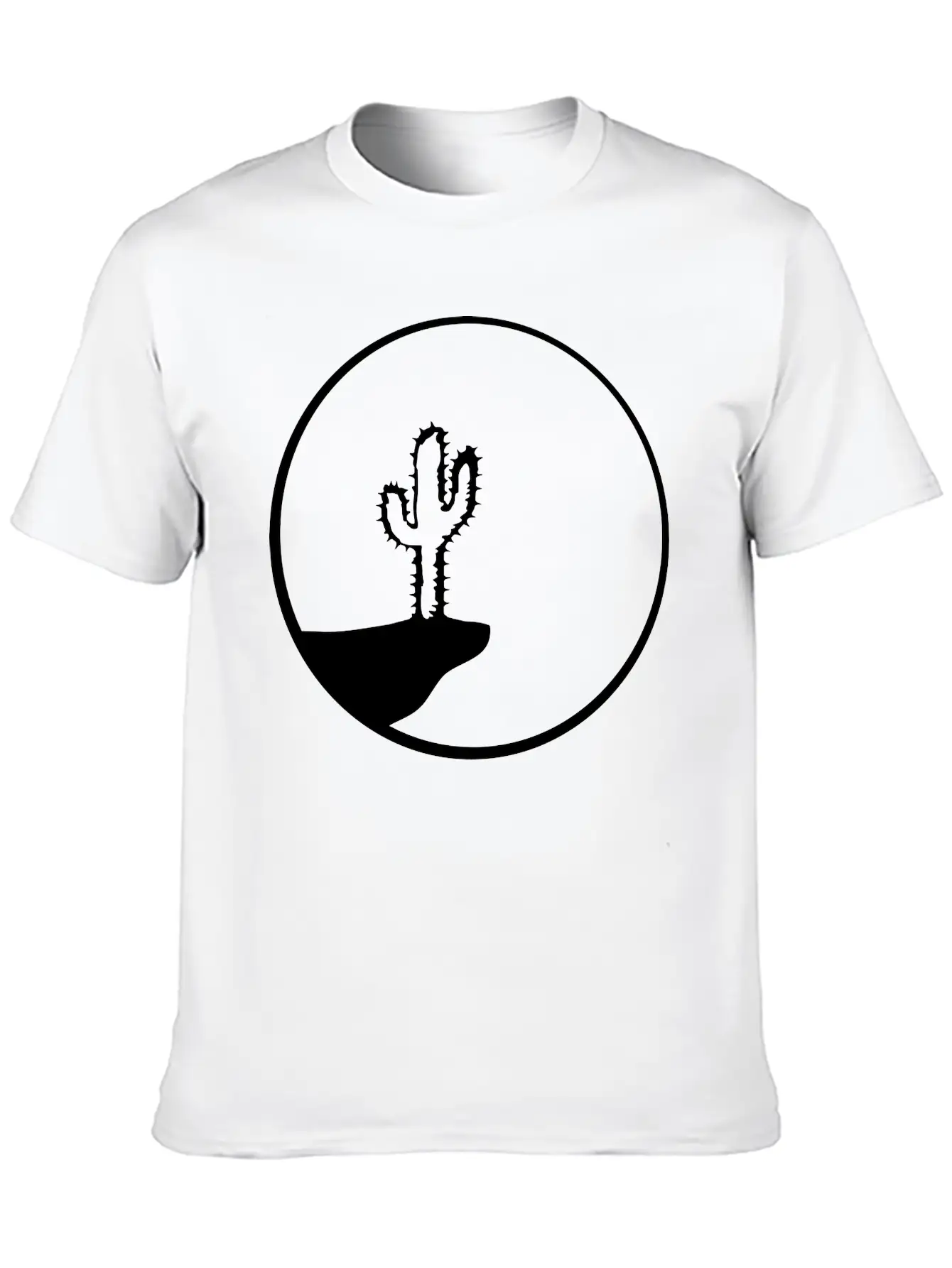 Sun Night Moon Cliff Mountainside Werewolf Cactus Unisex Casual T-Shirt – Clean Design For Daily Comfort