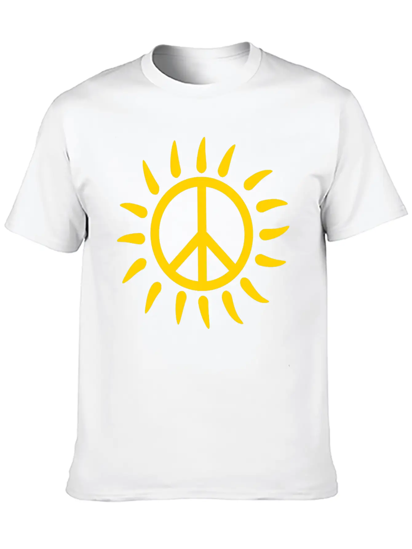 Sun Rays Sunbeam Bright Round Circle No Peace Sign Lightweight Cotton T-Shirt – Daily Comfort Graphic Shirt