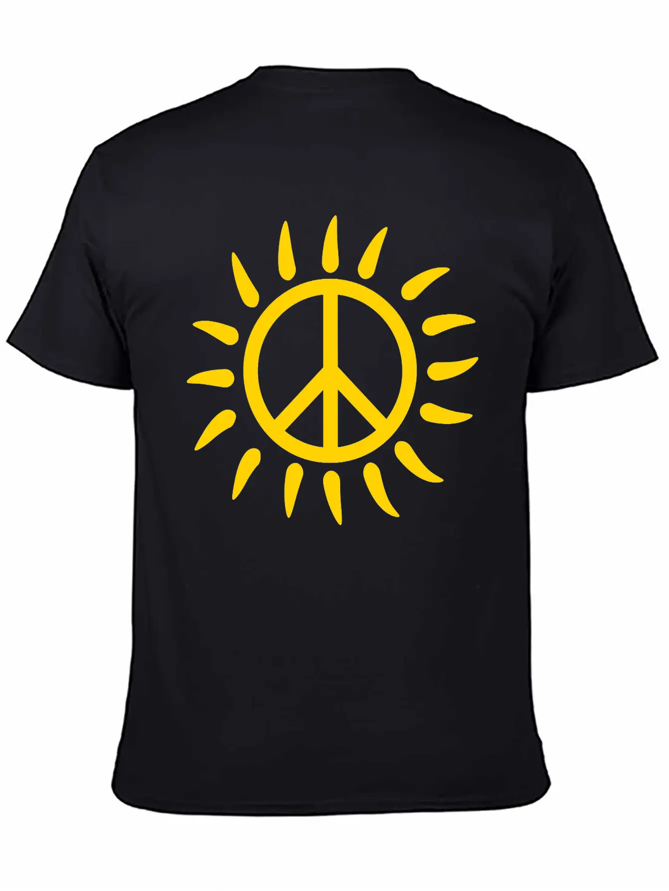 Sun Rays Sunbeam Bright Round Circle No Peace Sign Lightweight Cotton T-Shirt – Daily Comfort Graphic Shirt