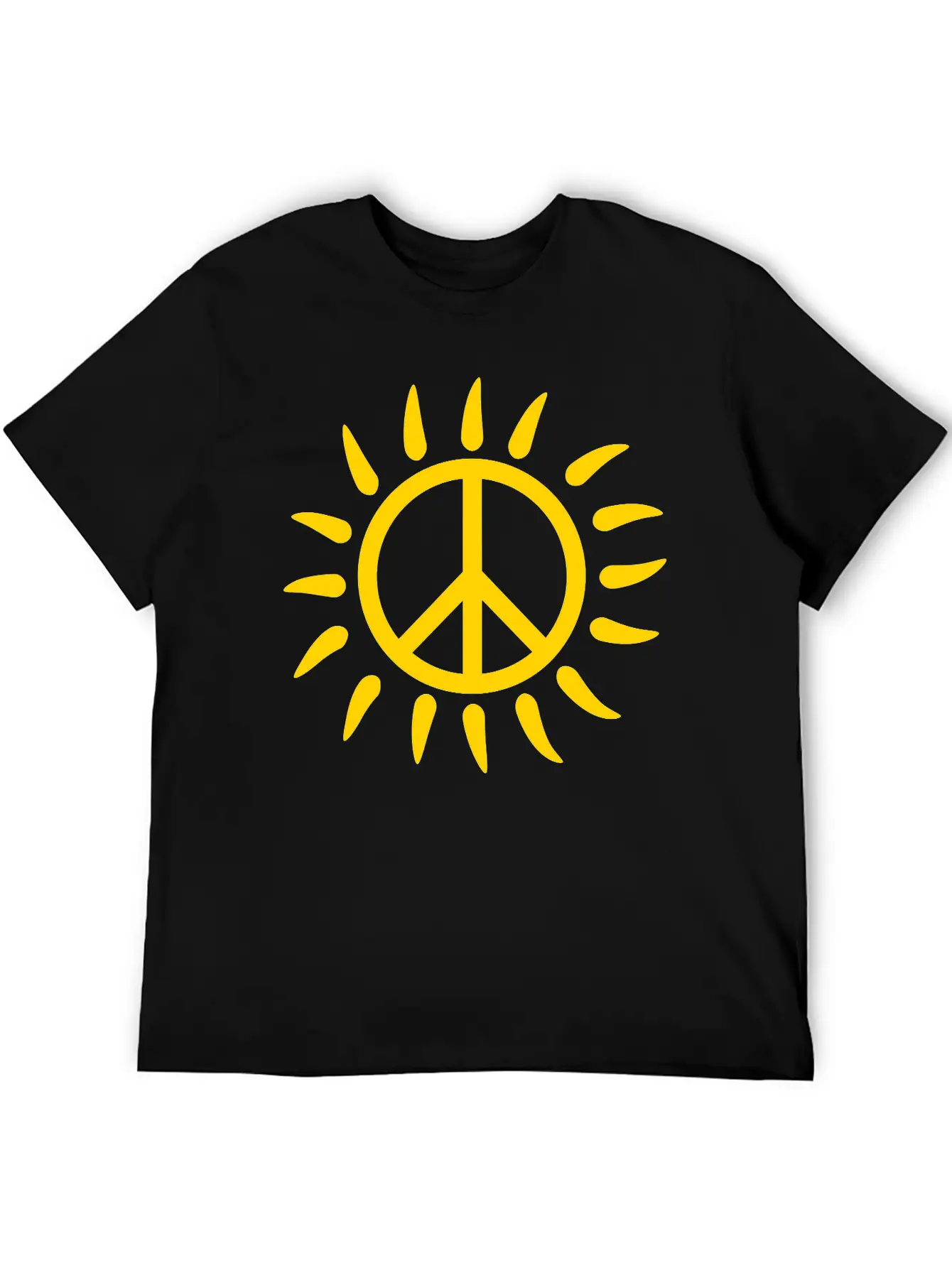 Sun Rays Sunbeam Bright Round Circle No Peace Sign Lightweight Cotton T-Shirt – Daily Comfort Graphic Shirt