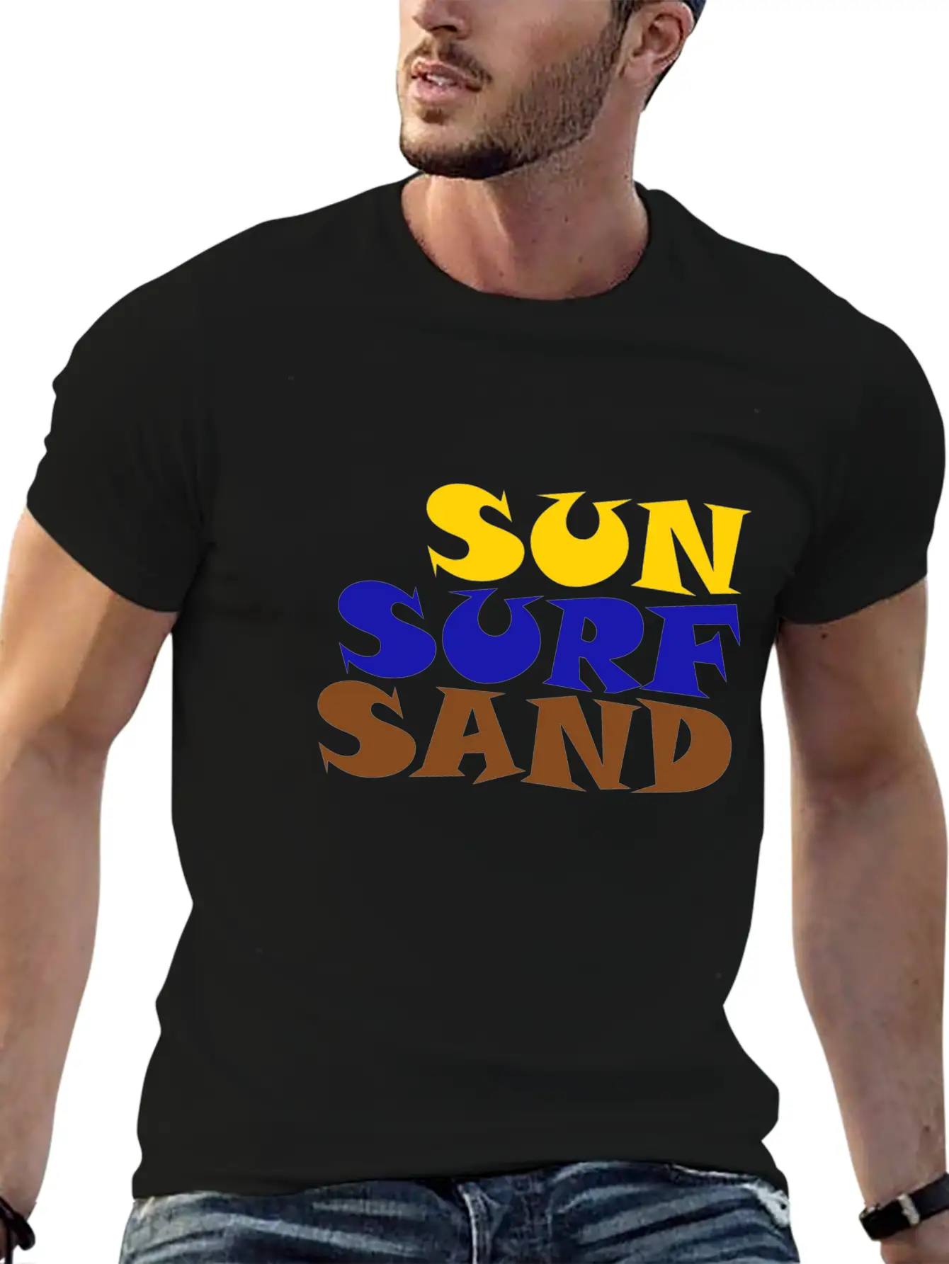 SUN SURF SAND Modern Fit Casual T-Shirt ��� Clean And Versatile Design