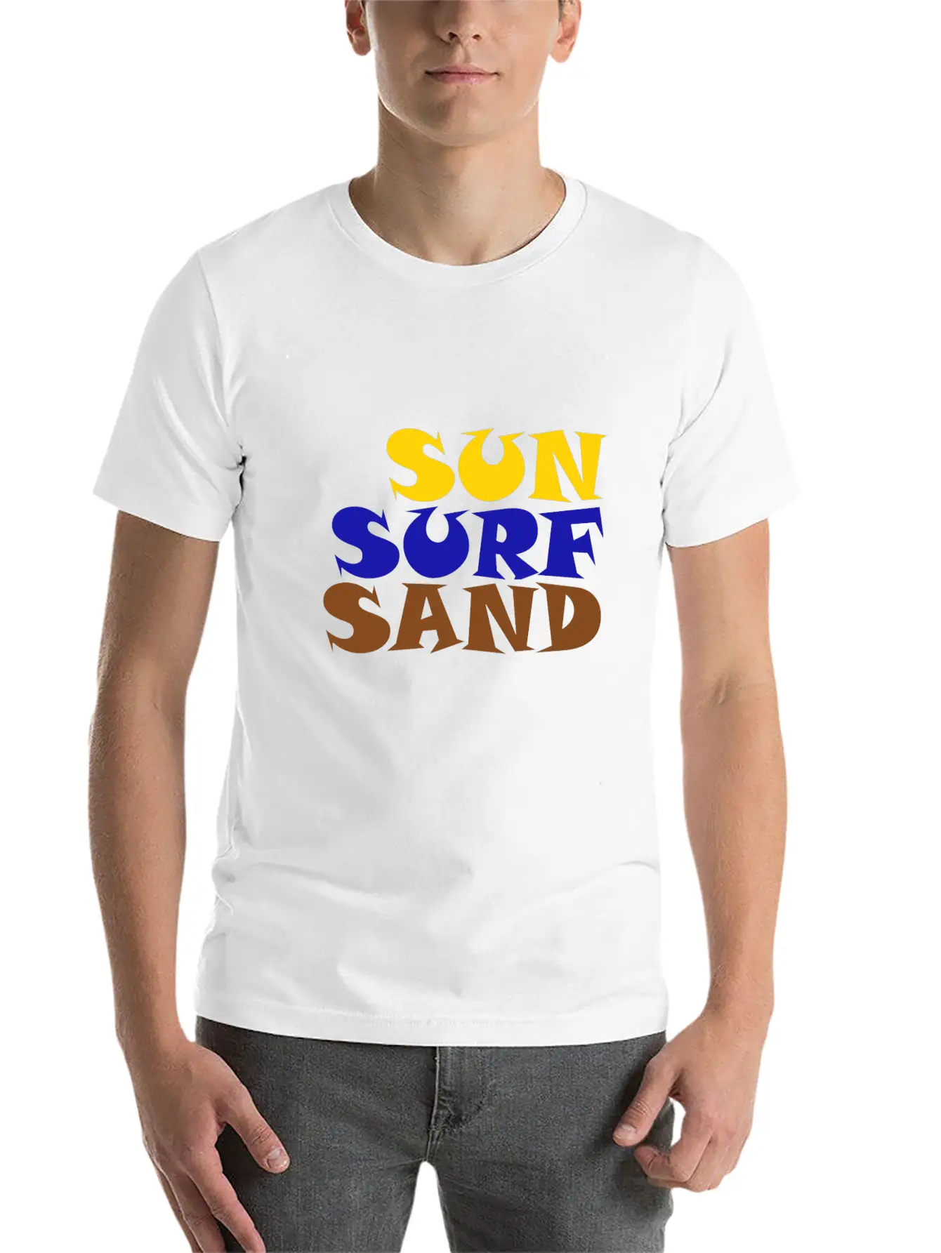 SUN SURF SAND Modern Fit Casual T-Shirt ��� Clean And Versatile Design