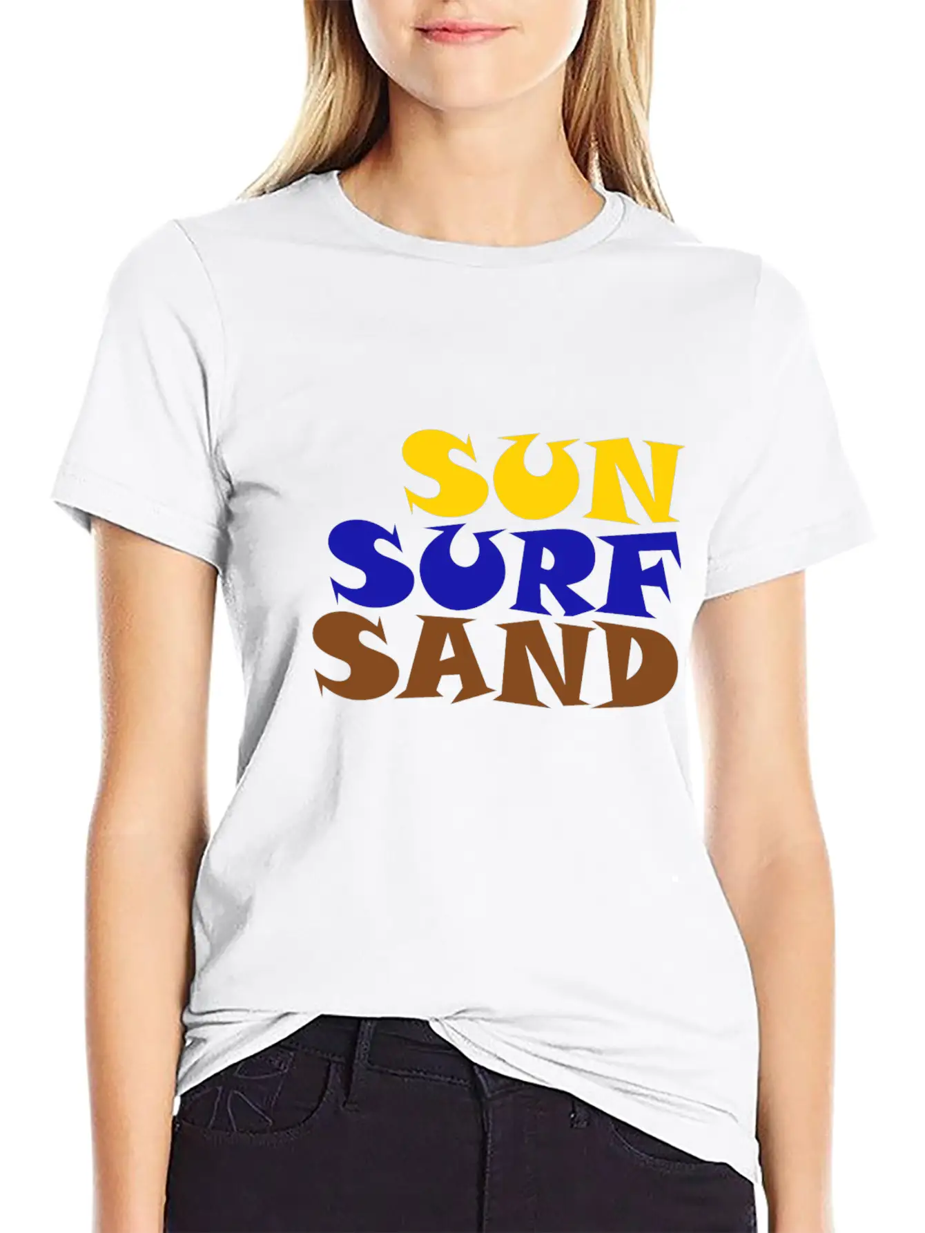 SUN SURF SAND Modern Fit Casual T-Shirt ��� Clean And Versatile Design