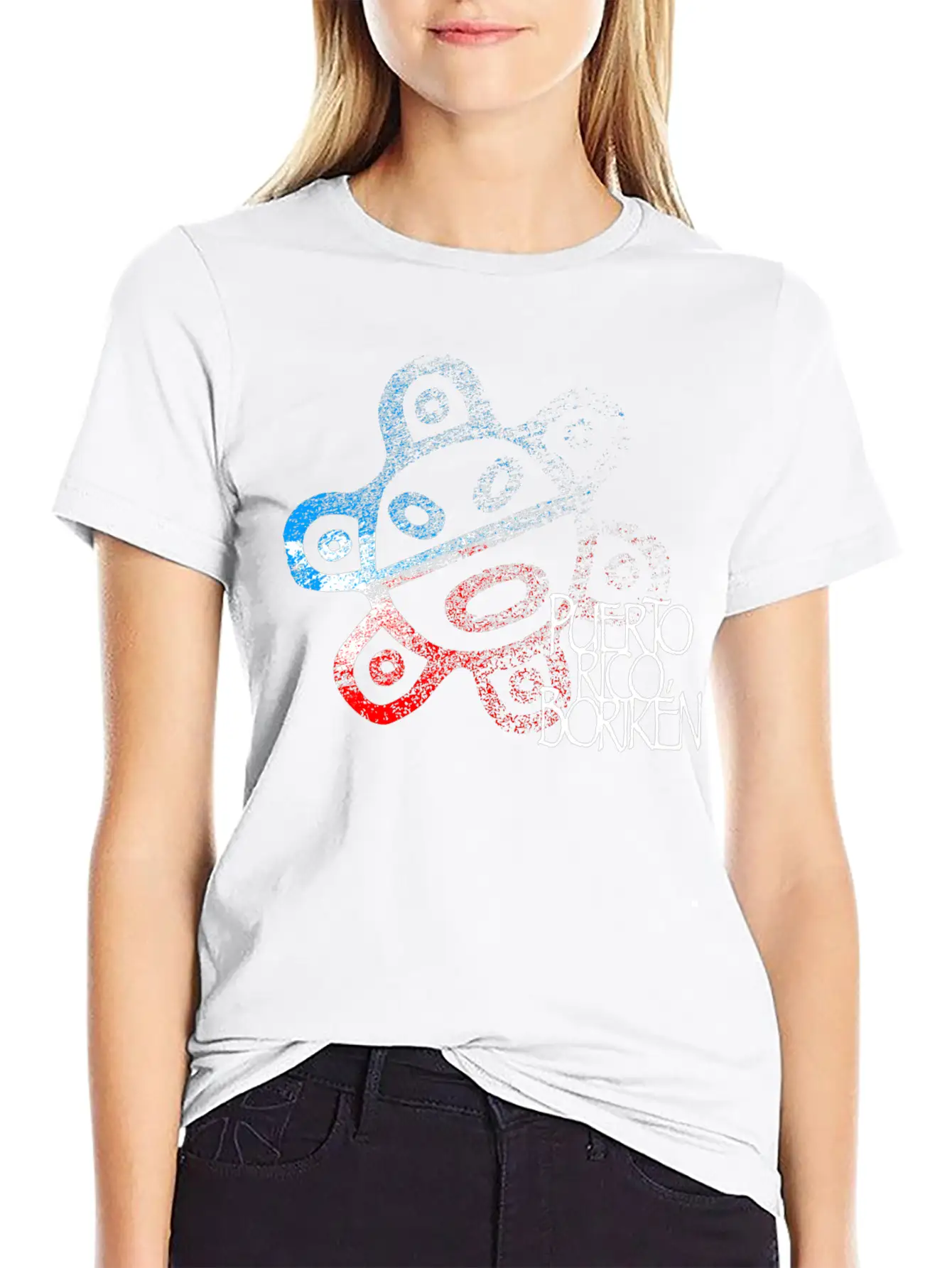 Sun Taino Puerto Rico Flag Colors Grunge Style Essential Cotton Tee For Daily Outfits – Unisex Style