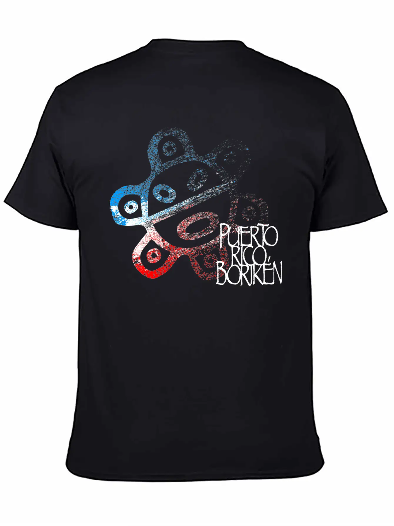 Sun Taino Puerto Rico Flag Colors Grunge Style Essential Cotton Tee For Daily Outfits – Unisex Style