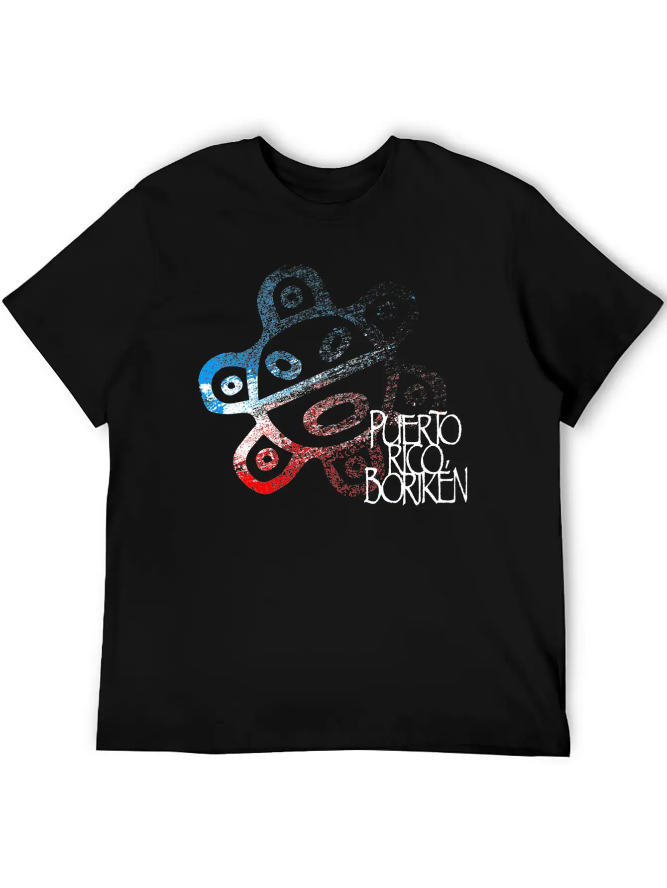 Sun Taino Puerto Rico Flag Colors Grunge Style Essential Cotton Tee For Daily Outfits – Unisex Style