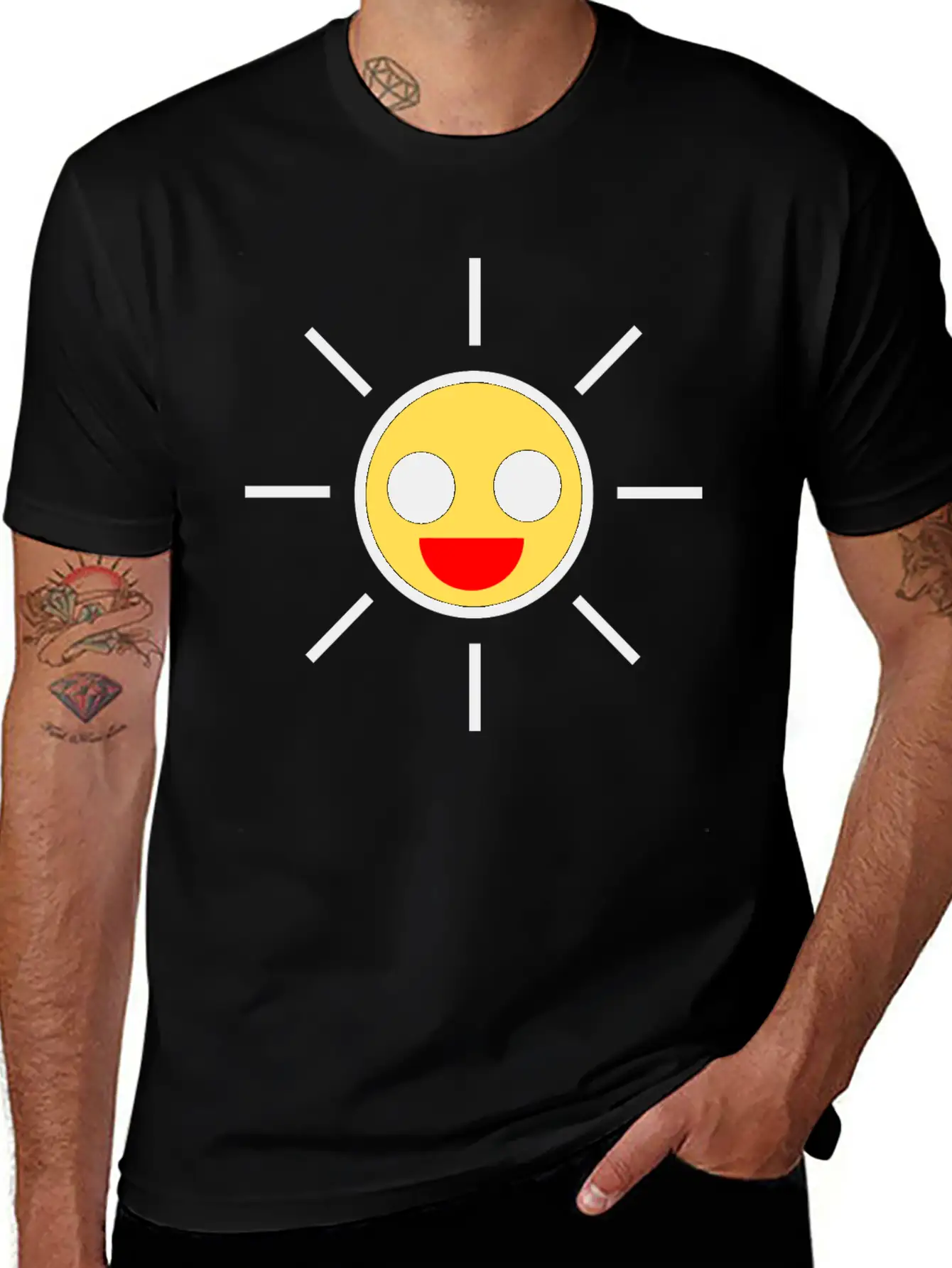 SUN Yellow Basic Graphic T-Shirt – Daily Comfort In Soft Cotton