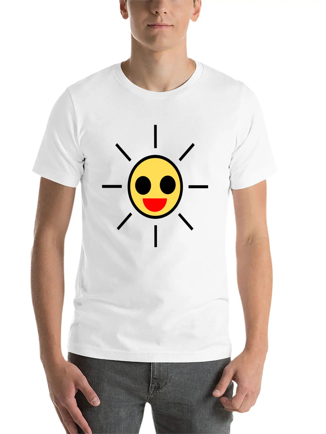 SUN Yellow Basic Graphic T-Shirt – Daily Comfort In Soft Cotton
