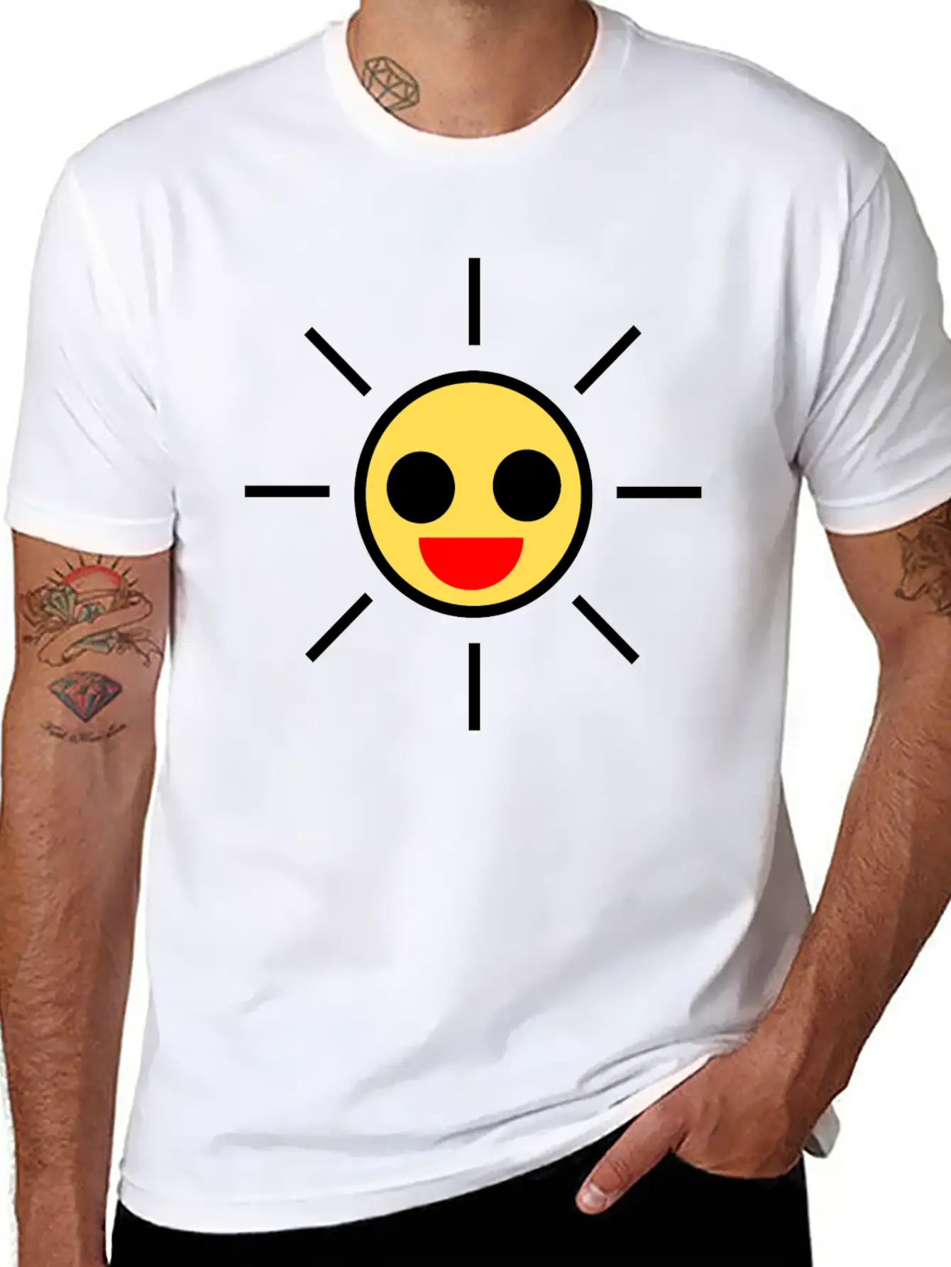 SUN Yellow Basic Graphic T-Shirt – Daily Comfort In Soft Cotton
