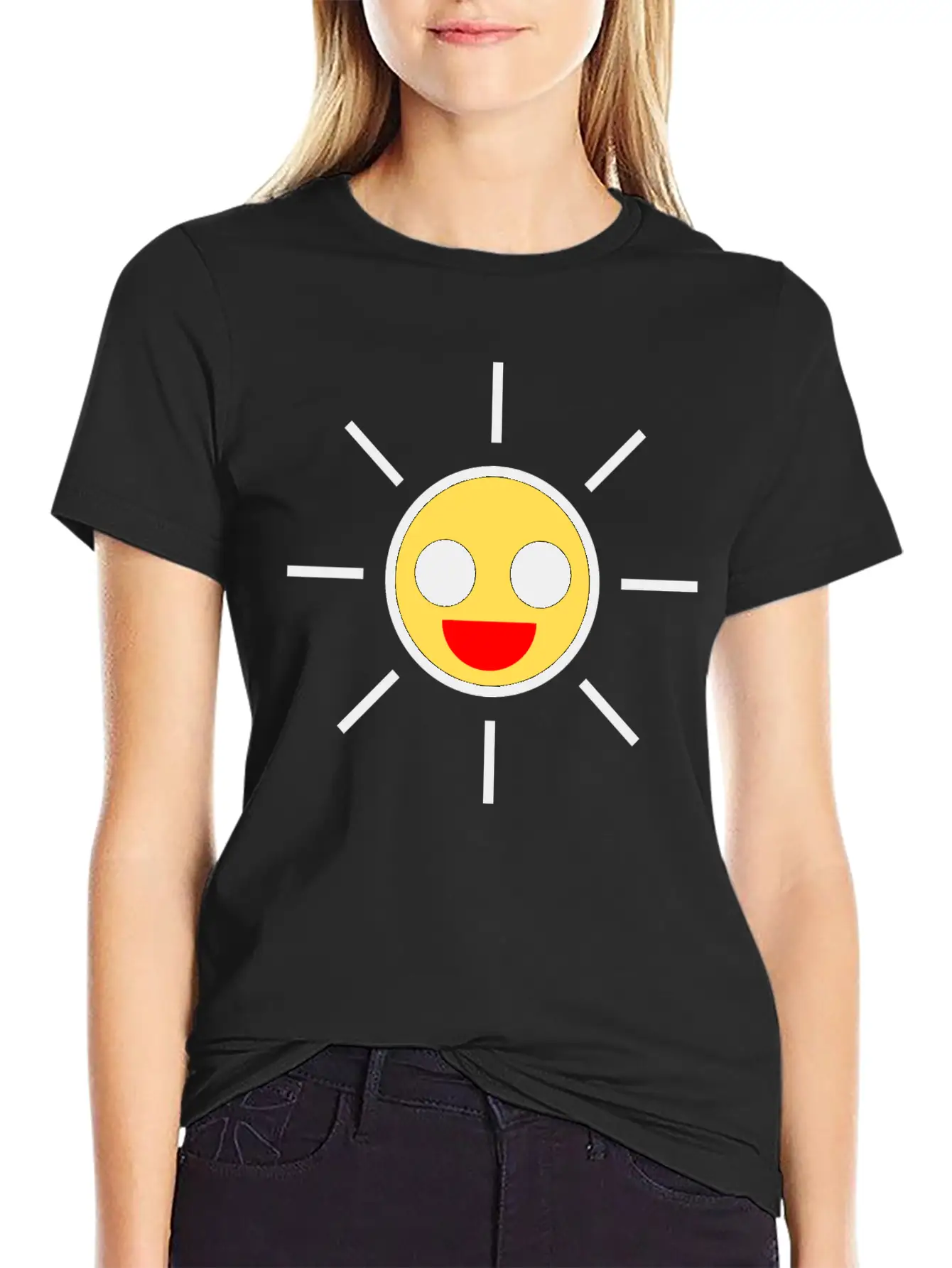 SUN Yellow Basic Graphic T-Shirt – Daily Comfort In Soft Cotton