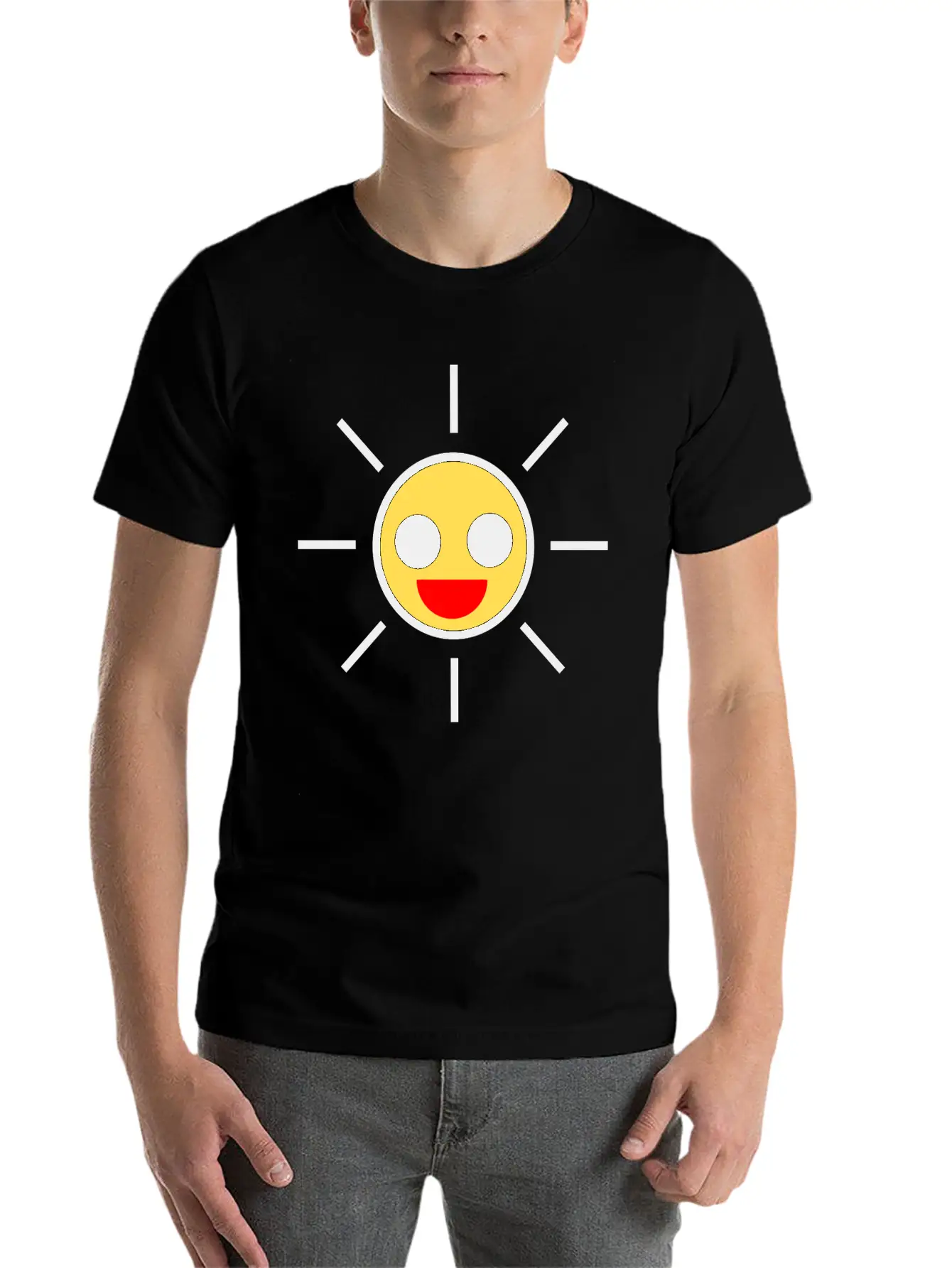 SUN Yellow Basic Graphic T-Shirt – Daily Comfort In Soft Cotton