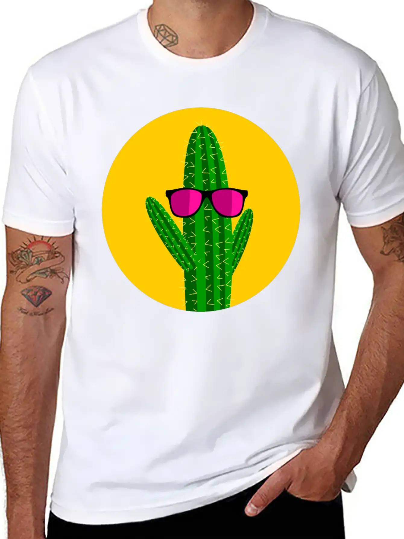 Sunbathing Cactus Essential Cotton Tee For Daily Outfits – Unisex Style