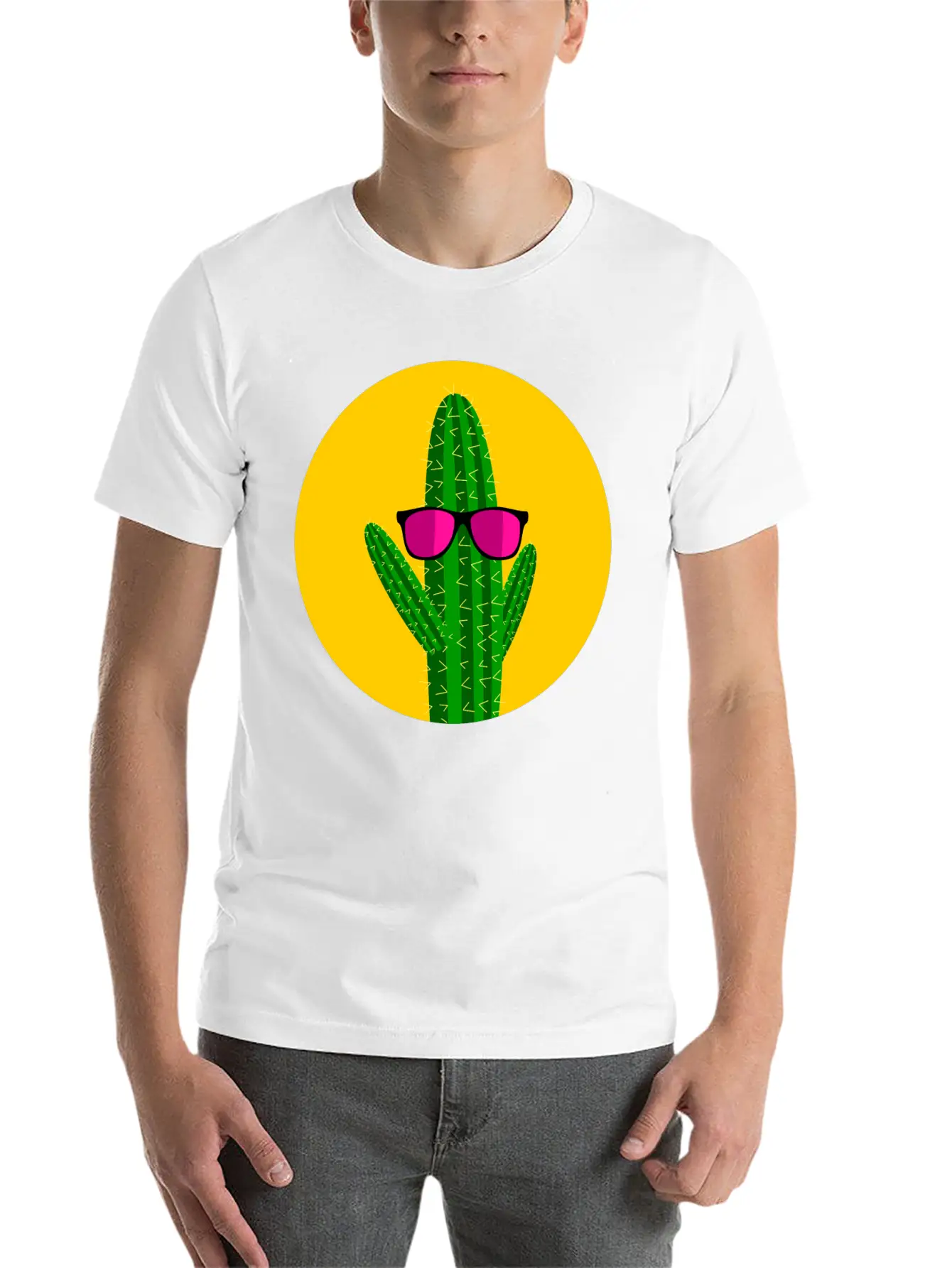 Sunbathing Cactus Essential Cotton Tee For Daily Outfits – Unisex Style