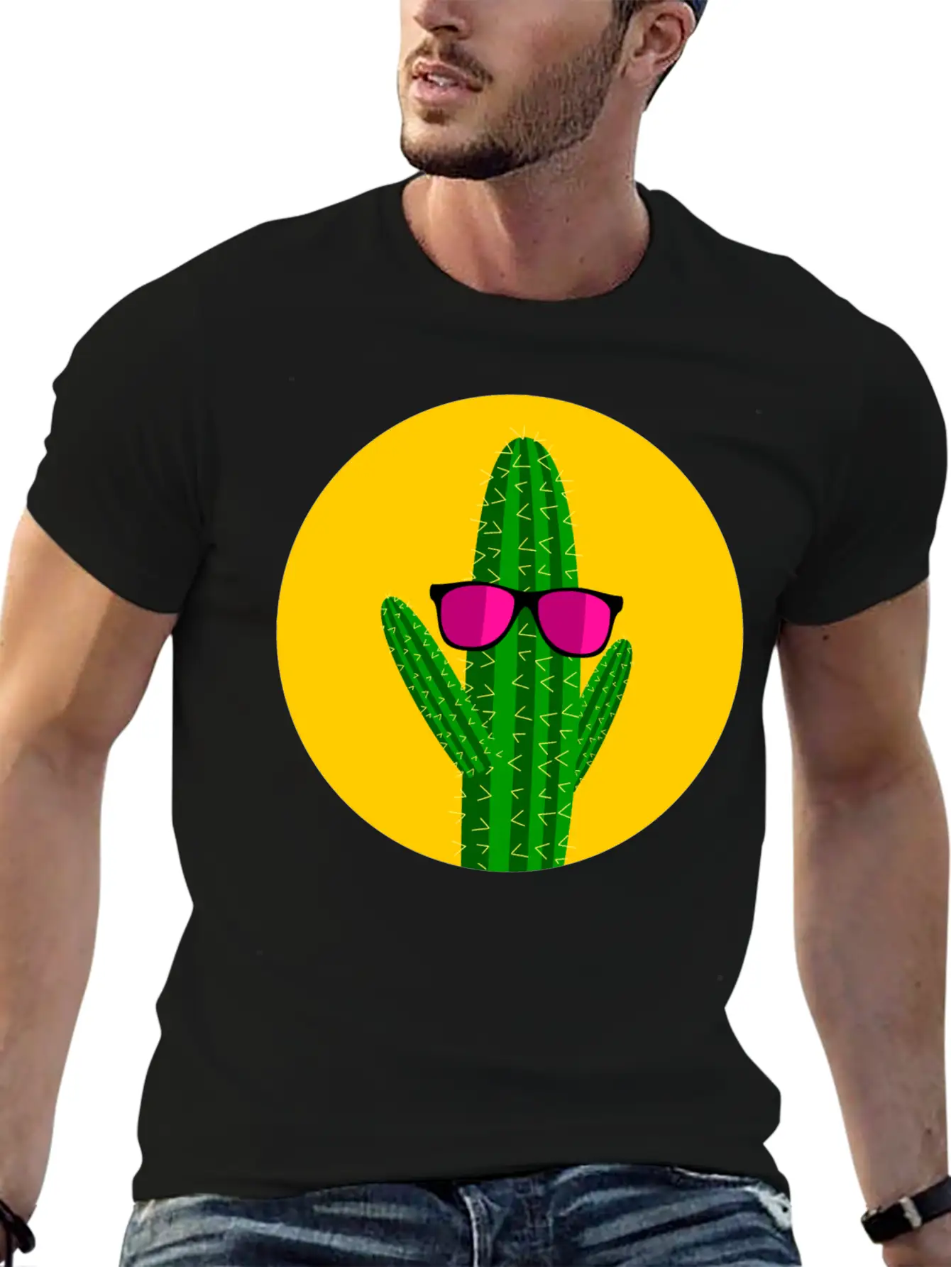 Sunbathing Cactus Essential Cotton Tee For Daily Outfits – Unisex Style