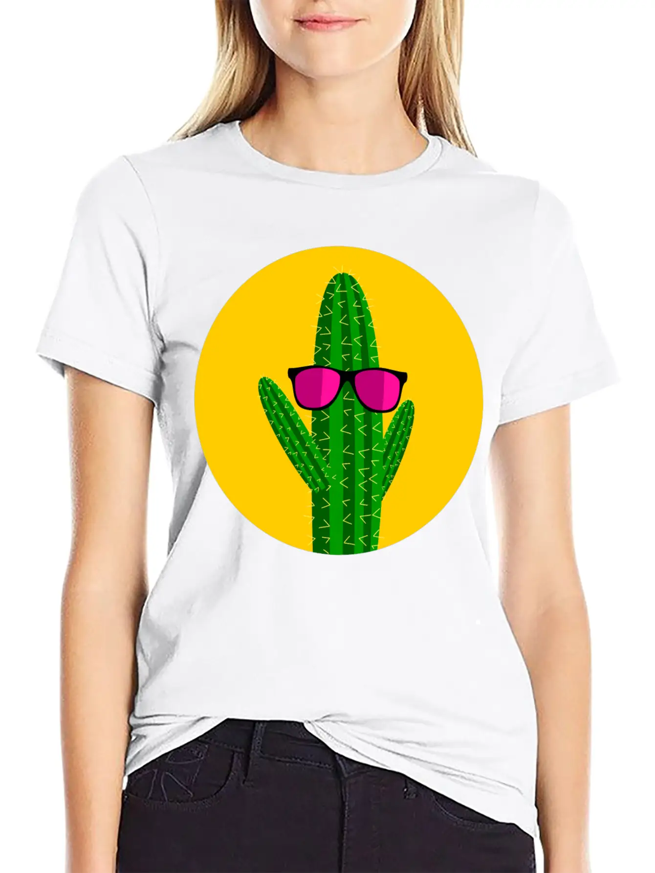 Sunbathing Cactus Essential Cotton Tee For Daily Outfits – Unisex Style