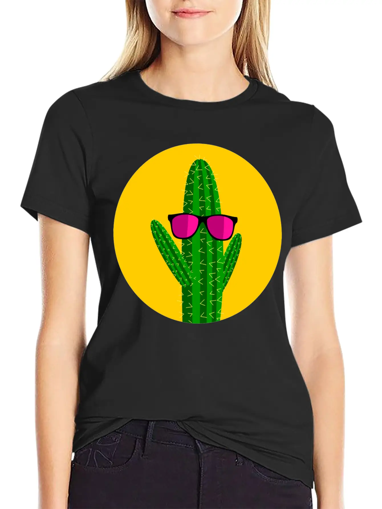 Sunbathing Cactus Essential Cotton Tee For Daily Outfits – Unisex Style