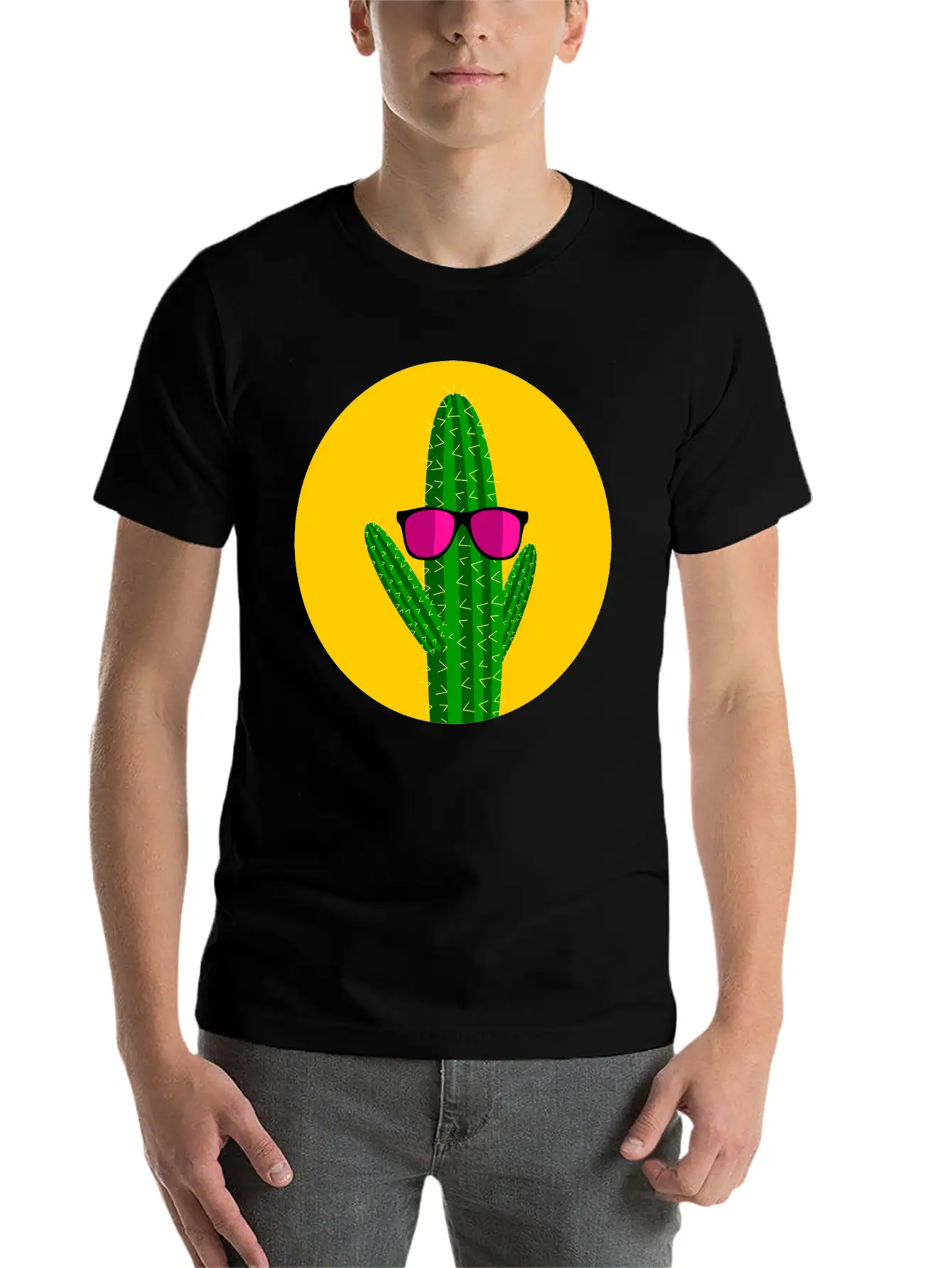 Sunbathing Cactus Essential Cotton Tee For Daily Outfits – Unisex Style
