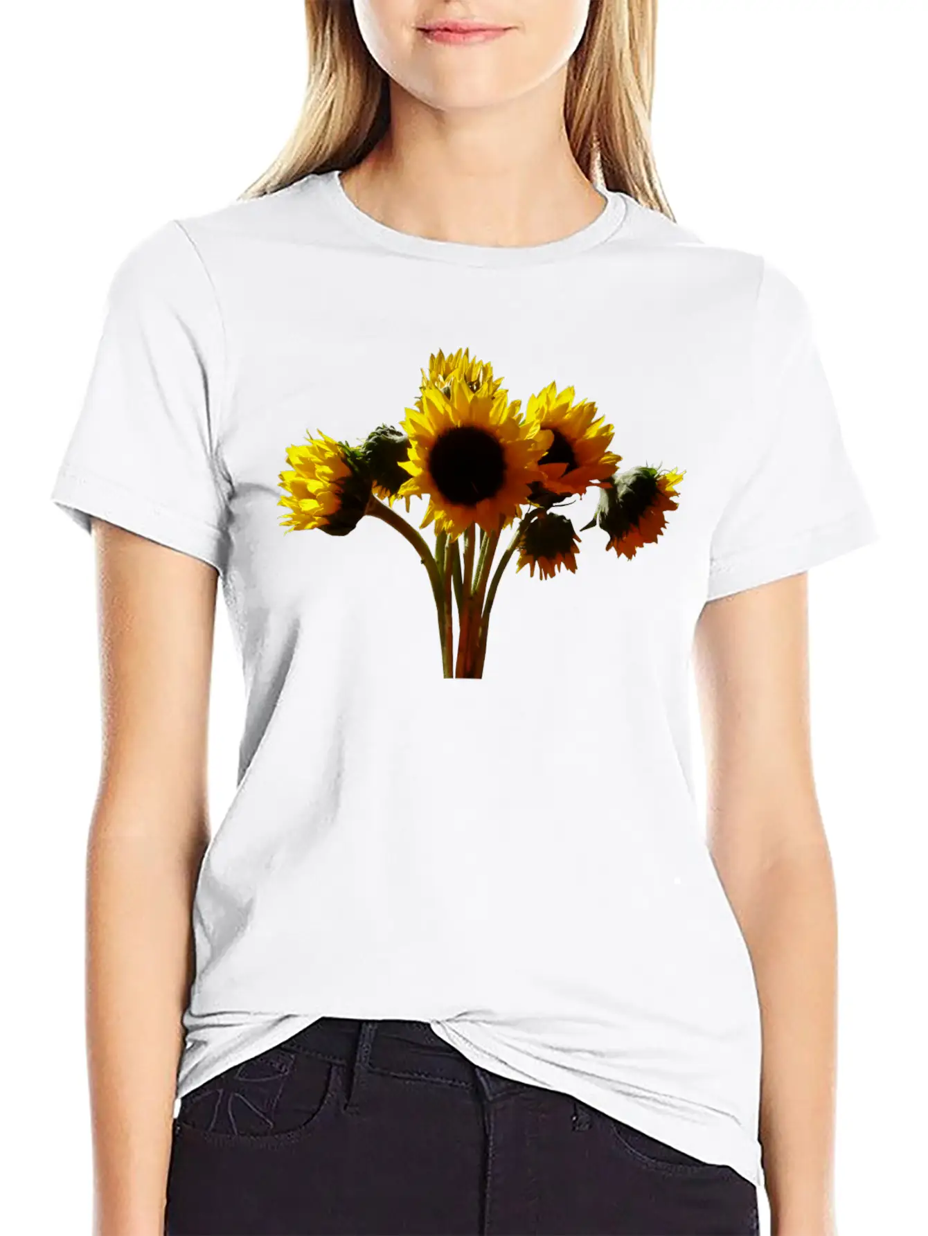 Sunflower Bouquet Unisex Casual T-Shirt – Clean Design For Daily Comfort