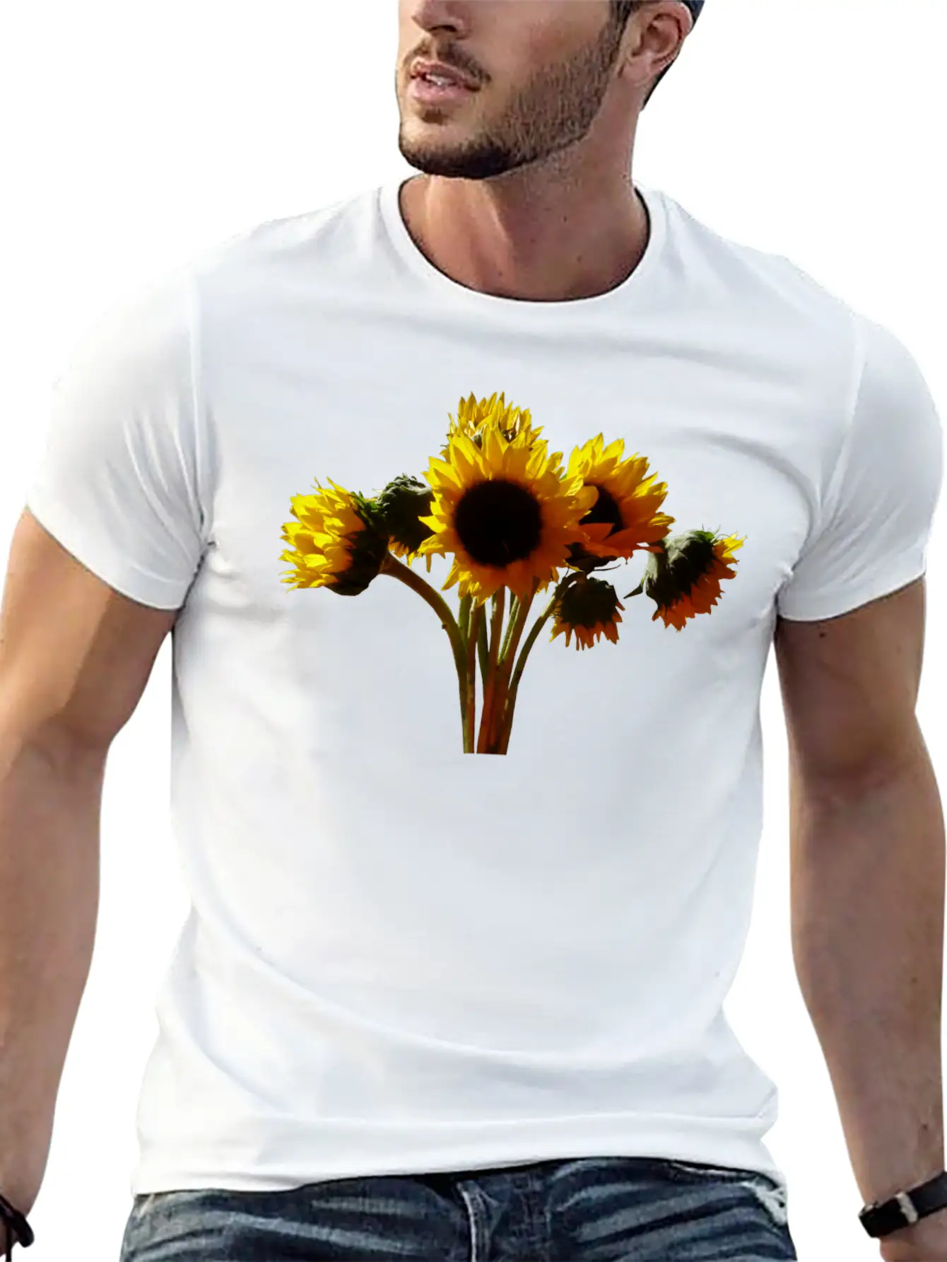 Sunflower Bouquet Unisex Casual T-Shirt – Clean Design For Daily Comfort