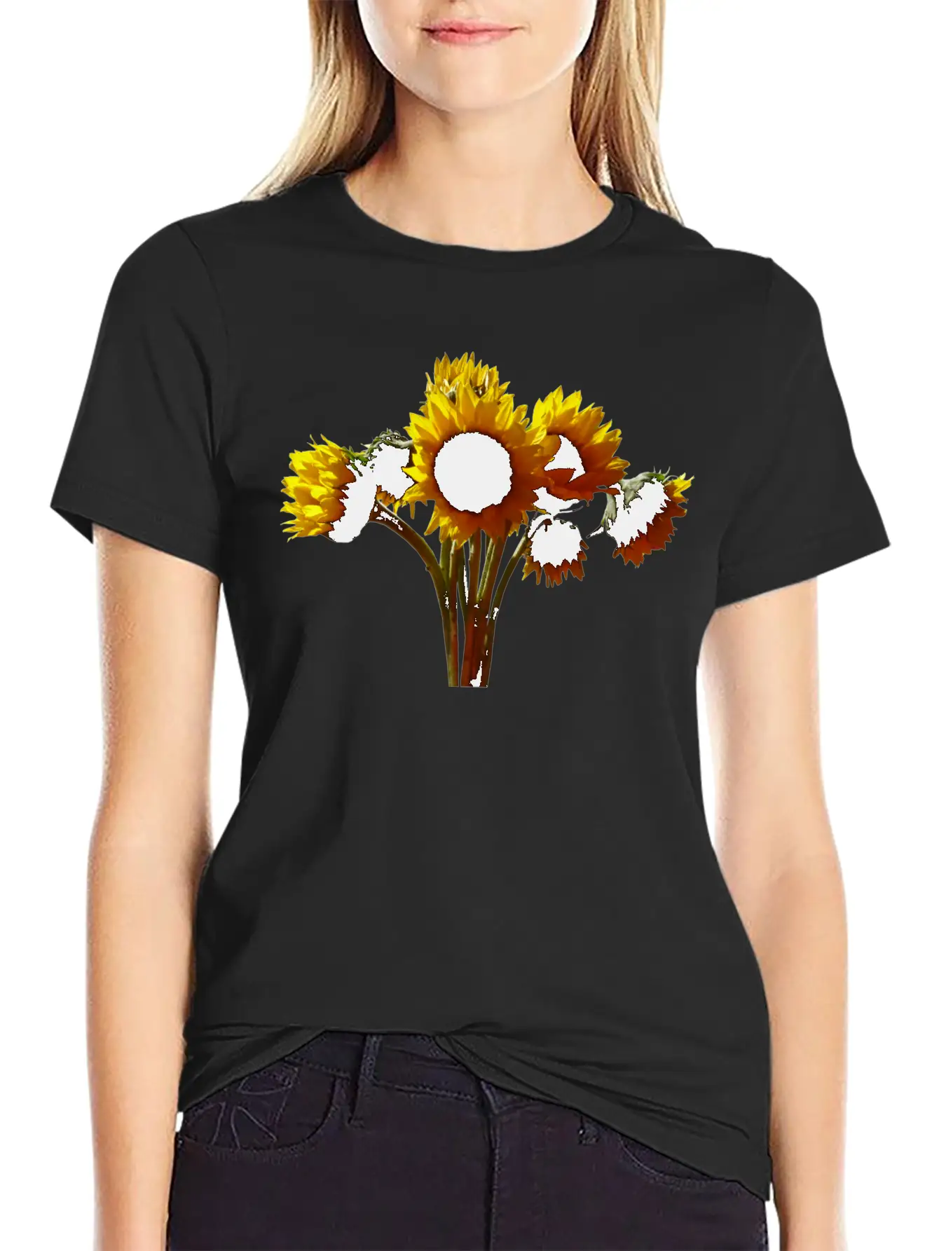 Sunflower Bouquet Unisex Casual T-Shirt – Clean Design For Daily Comfort