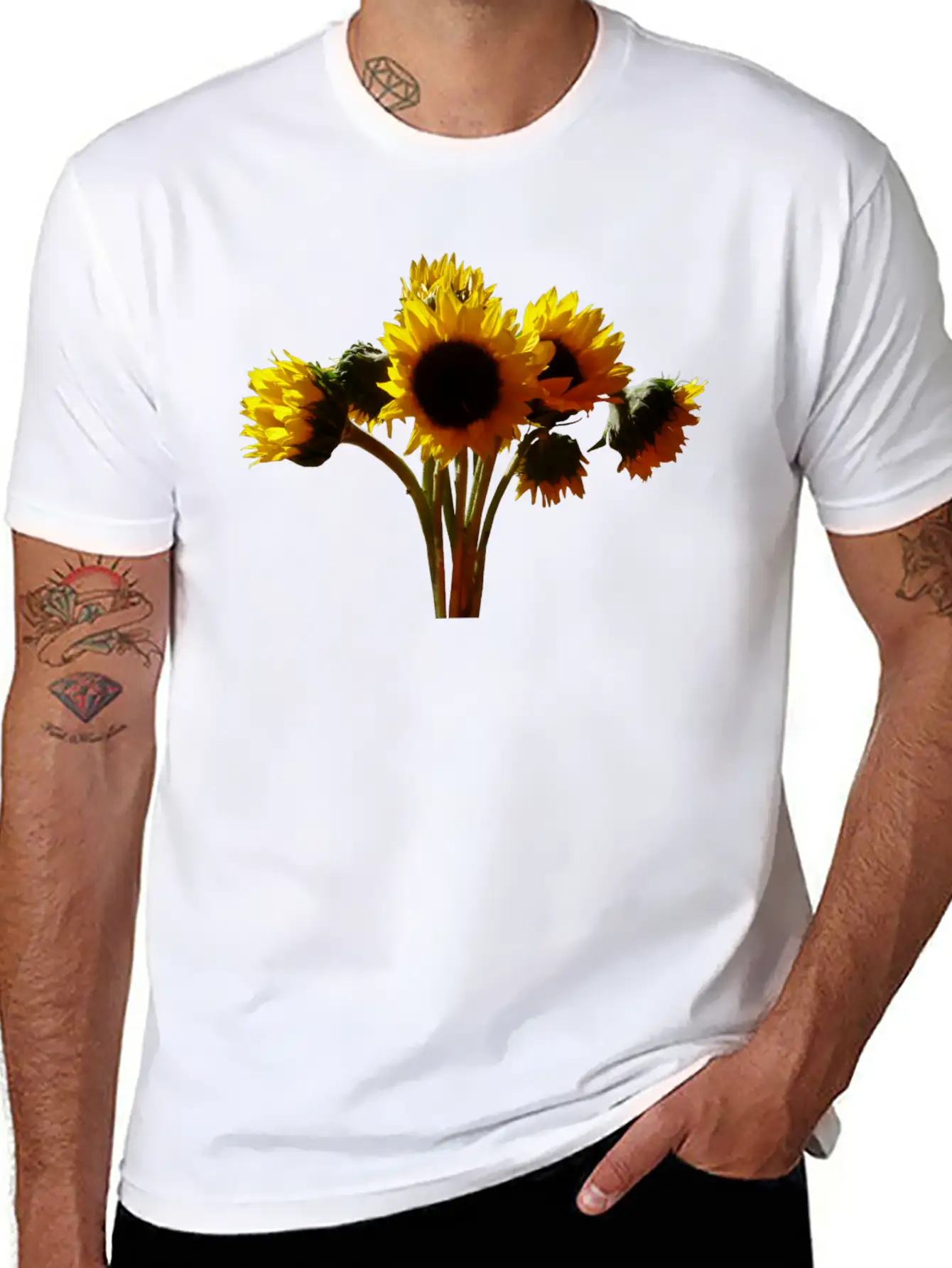 Sunflower Bouquet Unisex Casual T-Shirt – Clean Design For Daily Comfort