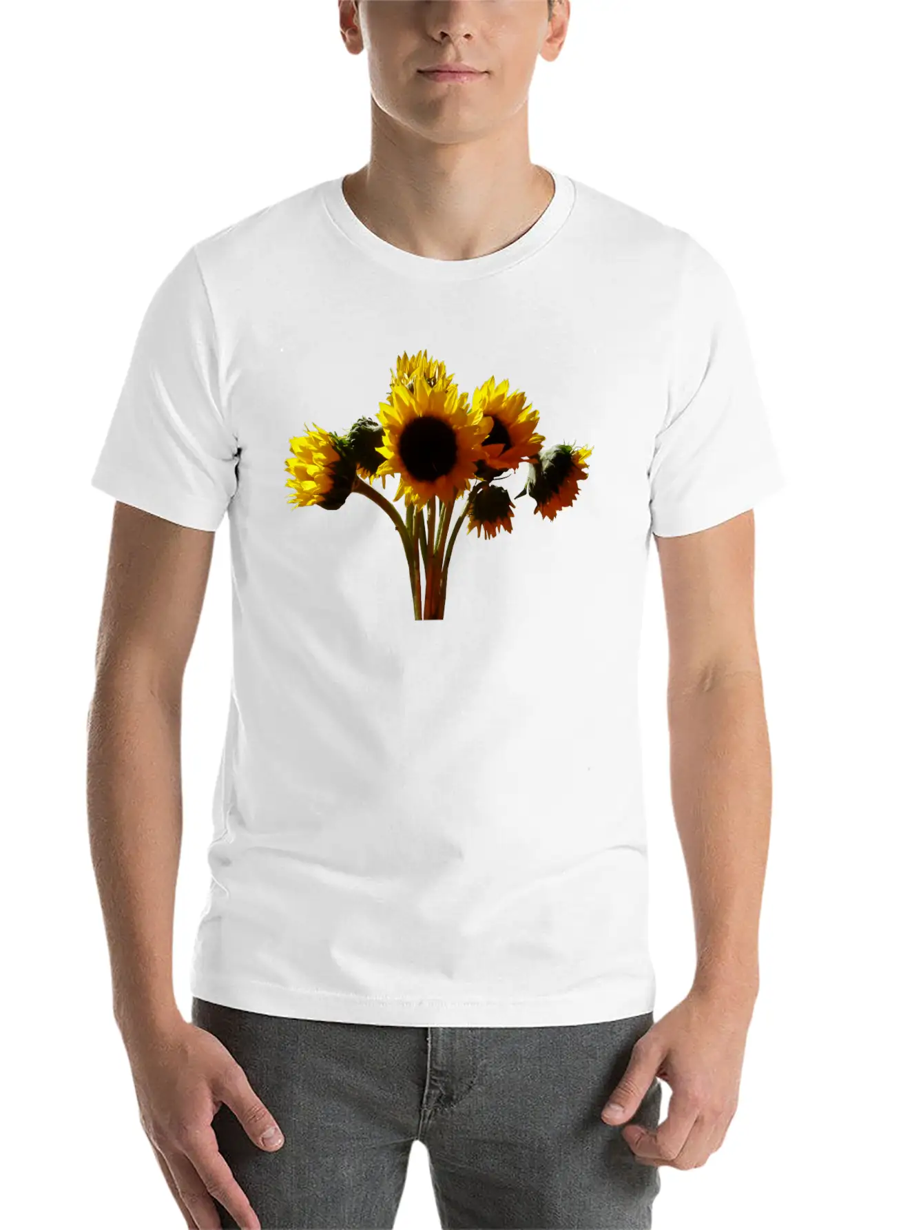 Sunflower Bouquet Unisex Casual T-Shirt – Clean Design For Daily Comfort