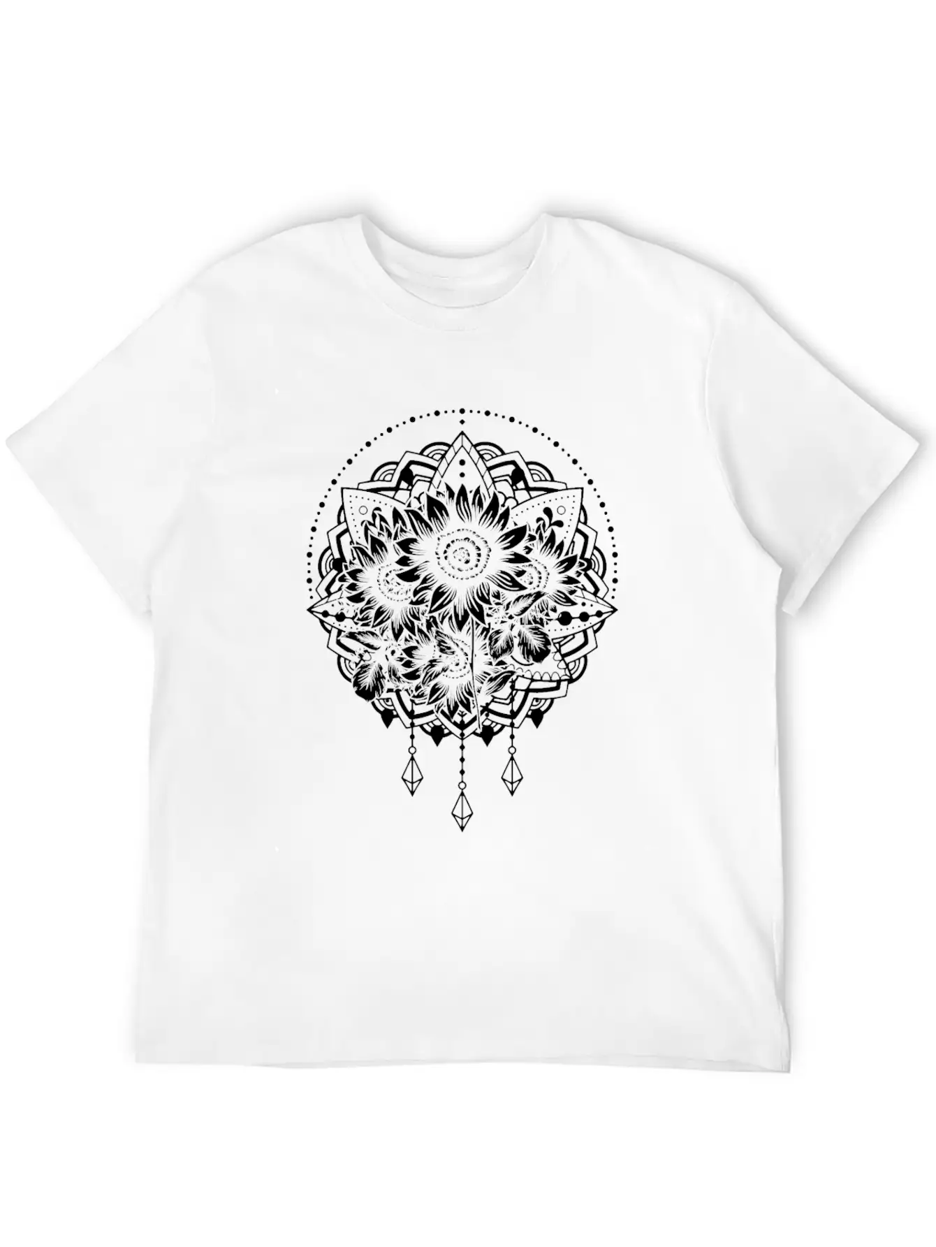 Sunflower Gardening Mandala Modern Fit Casual T-Shirt – Clean And Versatile Design