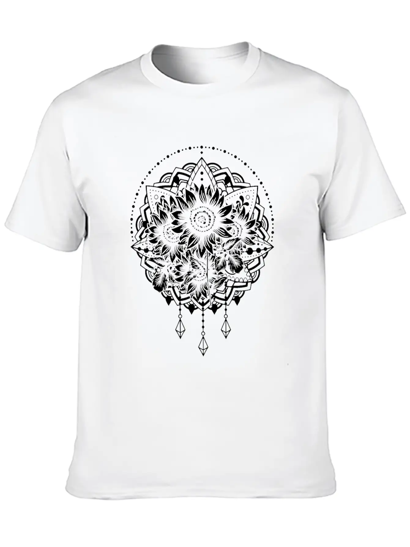 Sunflower Gardening Mandala Modern Fit Casual T-Shirt – Clean And Versatile Design