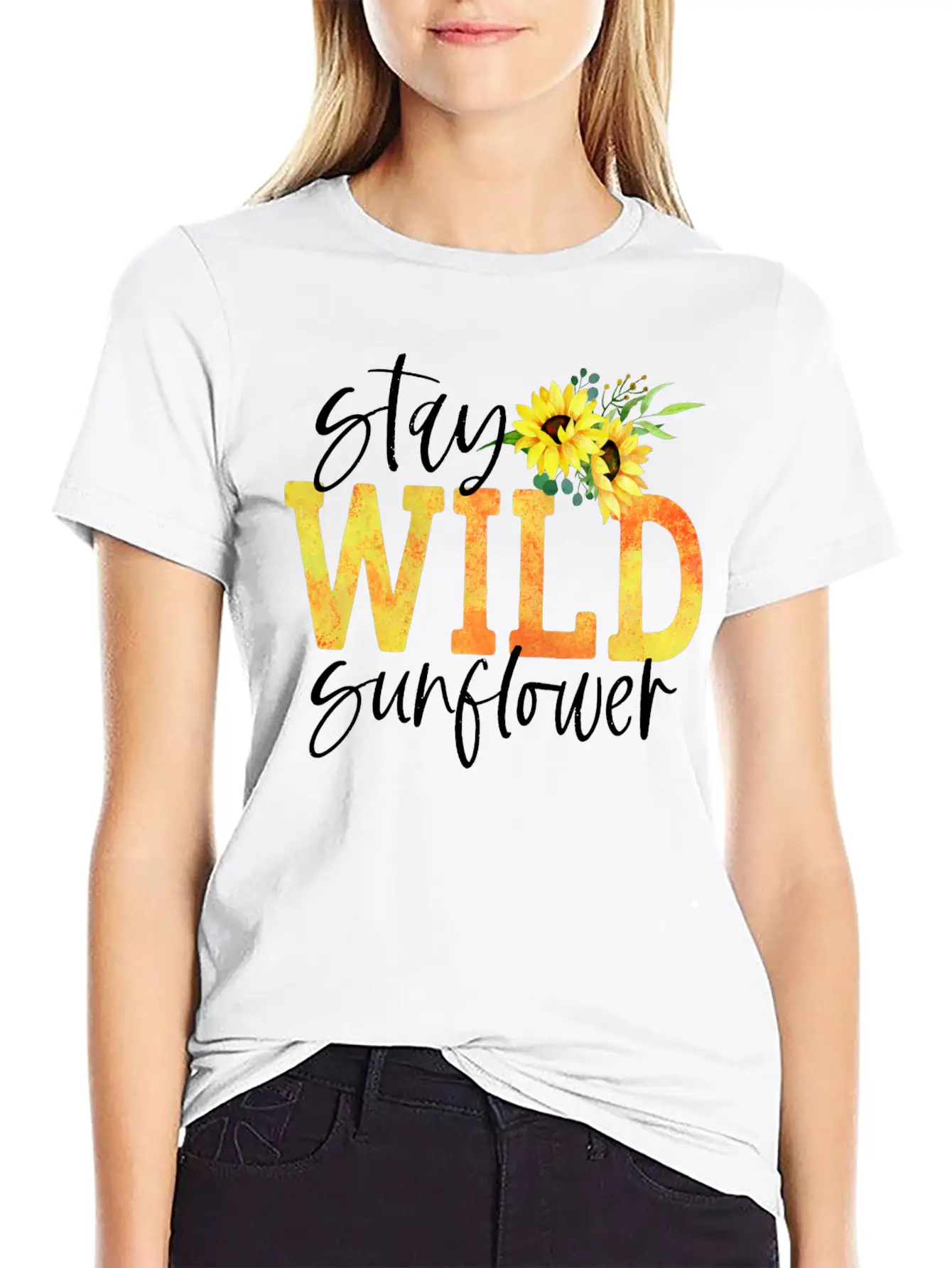 Sunflower Power Relaxed Everyday Tee – Lightweight And Durable Cotton
