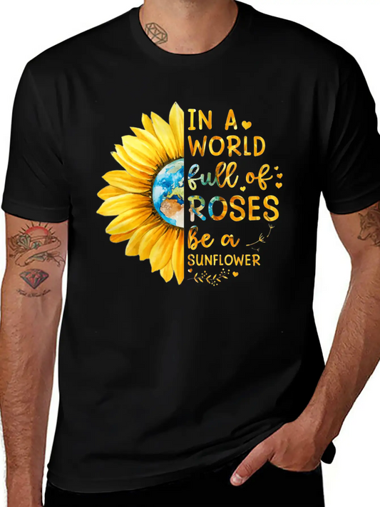 Sunflower Quote Lightweight Cotton T-Shirt – Daily Comfort Graphic Shirt