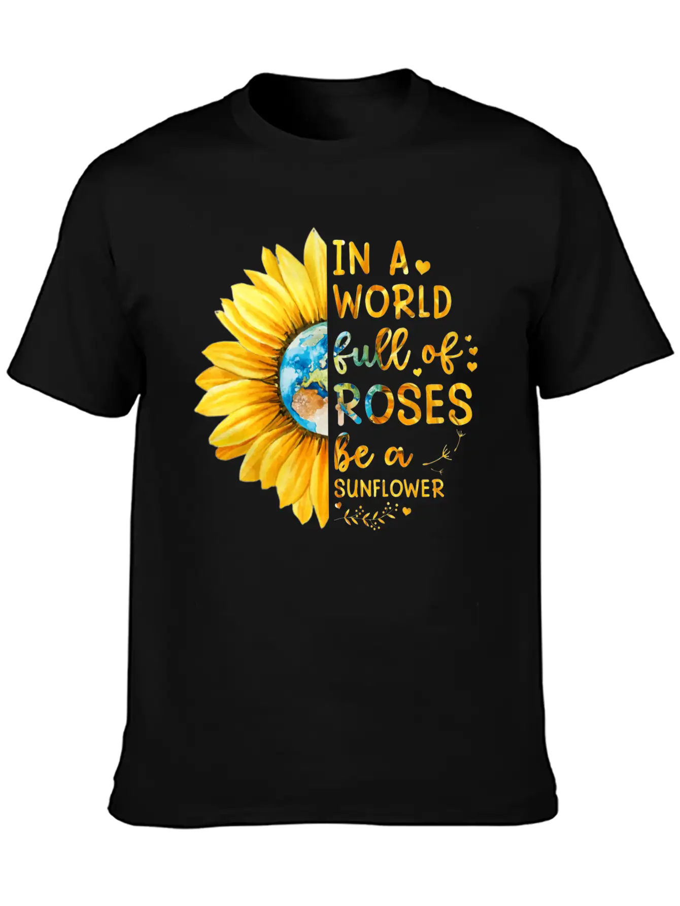 Sunflower Quote Lightweight Cotton T-Shirt – Daily Comfort Graphic Shirt