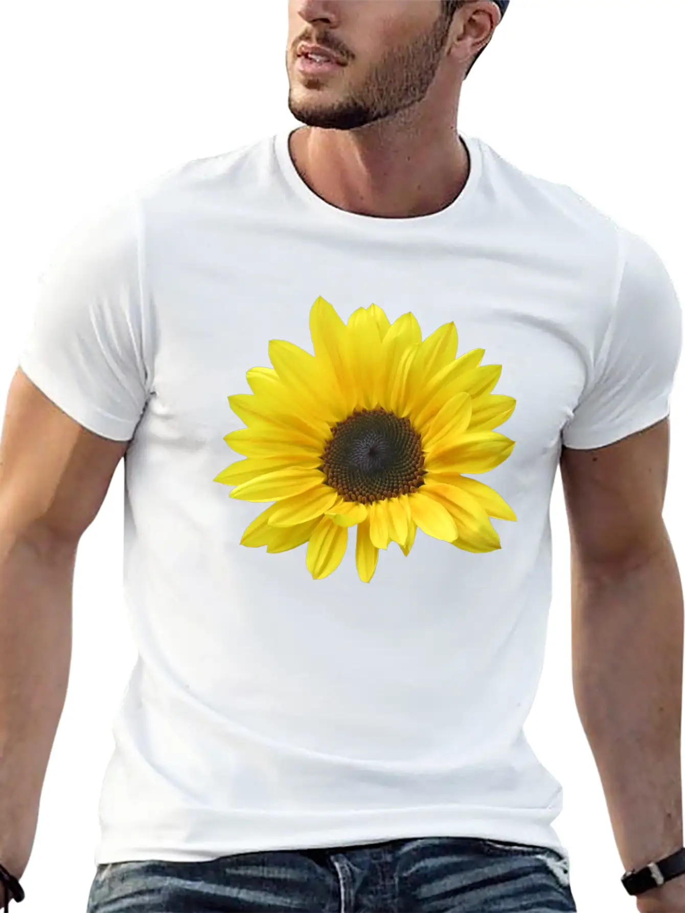 Sunflower, Sunflowers, Bloom, Floral, Flowery Unisex Casual T-Shirt – Clean Design For Daily Comfort