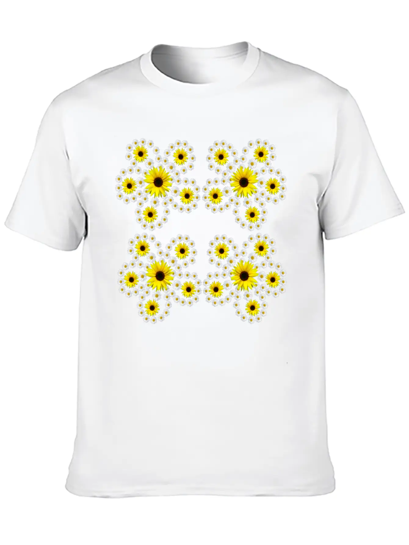 Sunflowers Daisies Blossom Floral Daisy Pattern Relaxed Everyday Tee – Lightweight And Durable Cotton