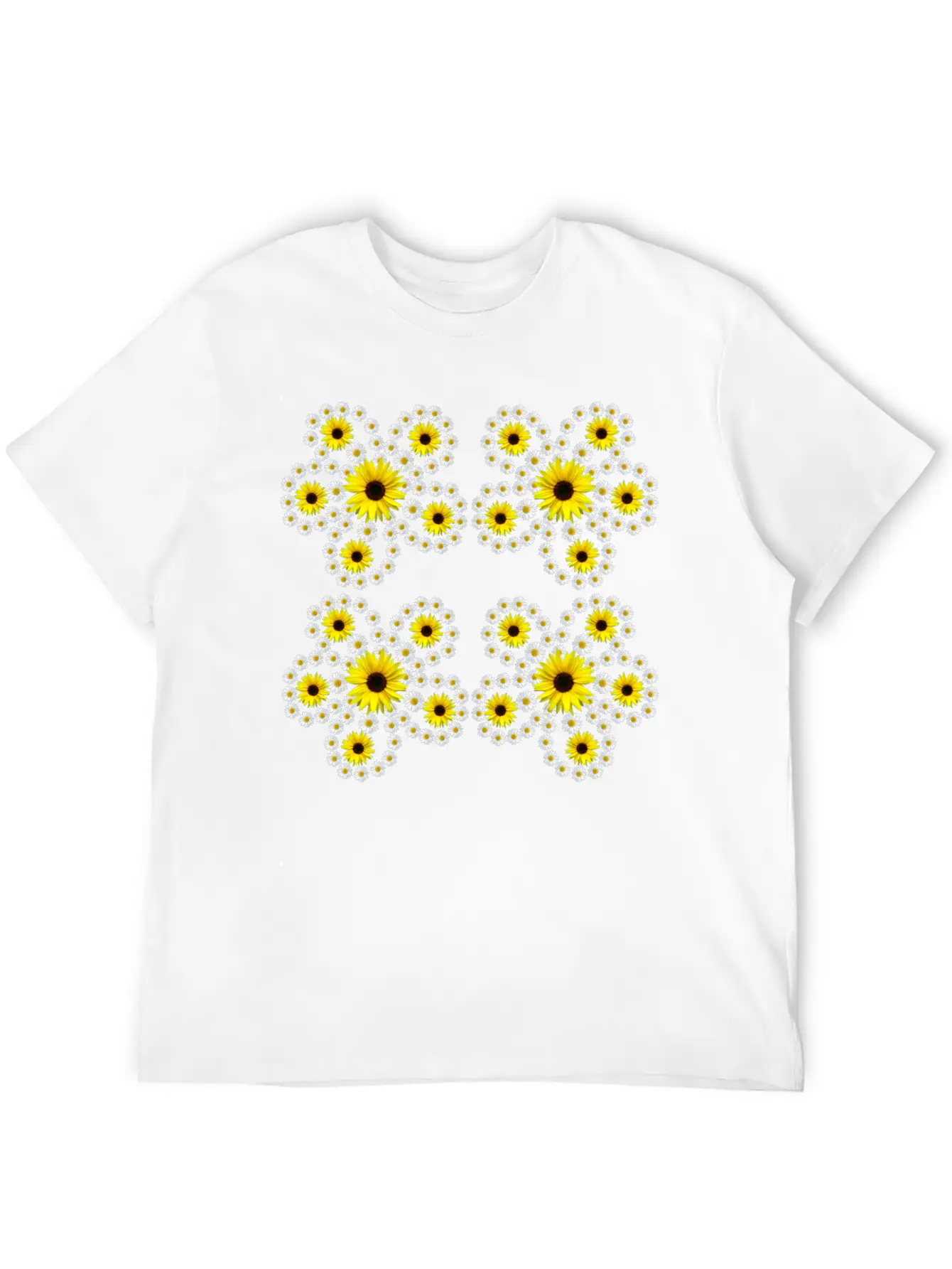 Sunflowers Daisies Blossom Floral Daisy Pattern Relaxed Everyday Tee – Lightweight And Durable Cotton