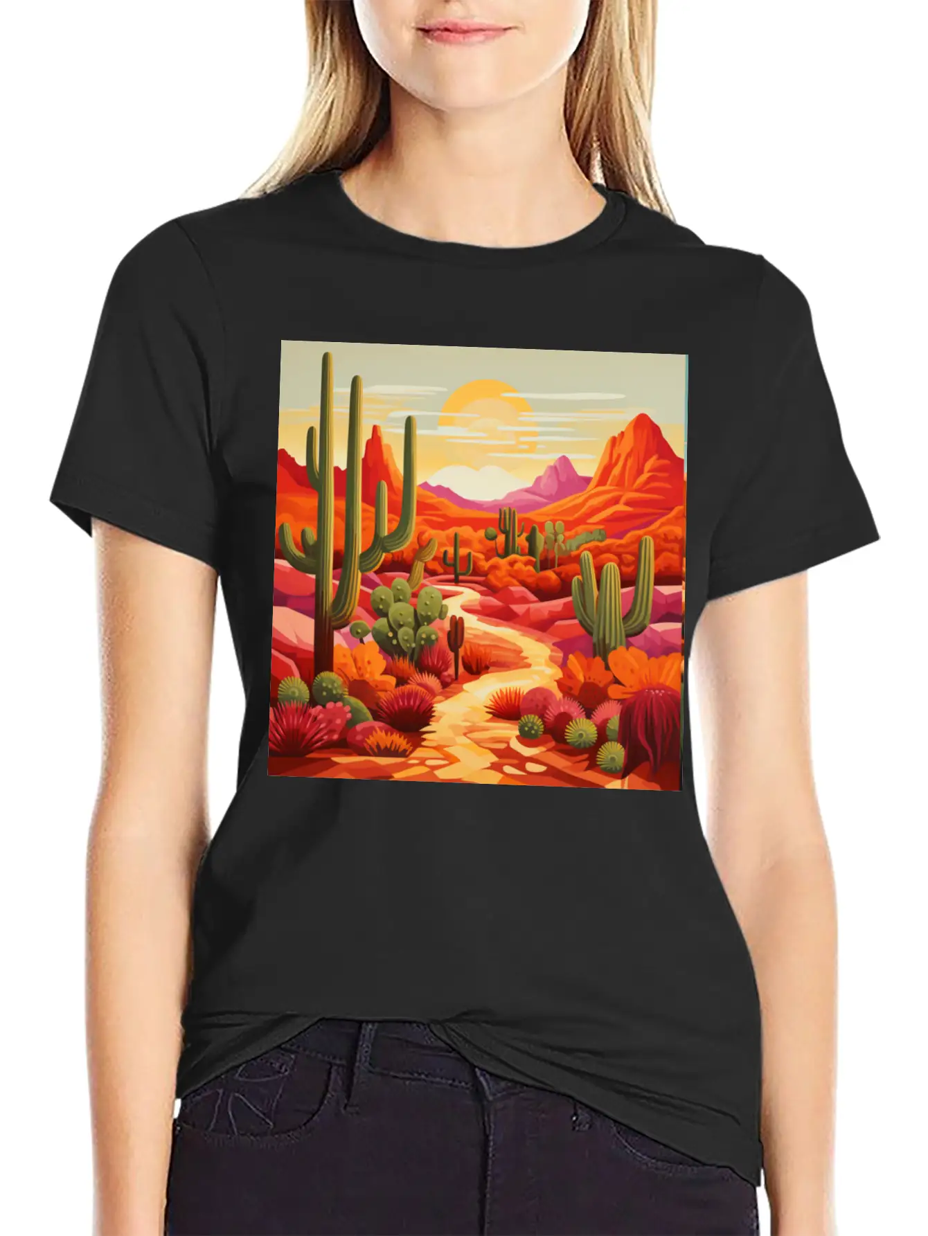 Sunrise In The South West Desert Modern Fit Casual T-Shirt ��� Clean And Versatile Design