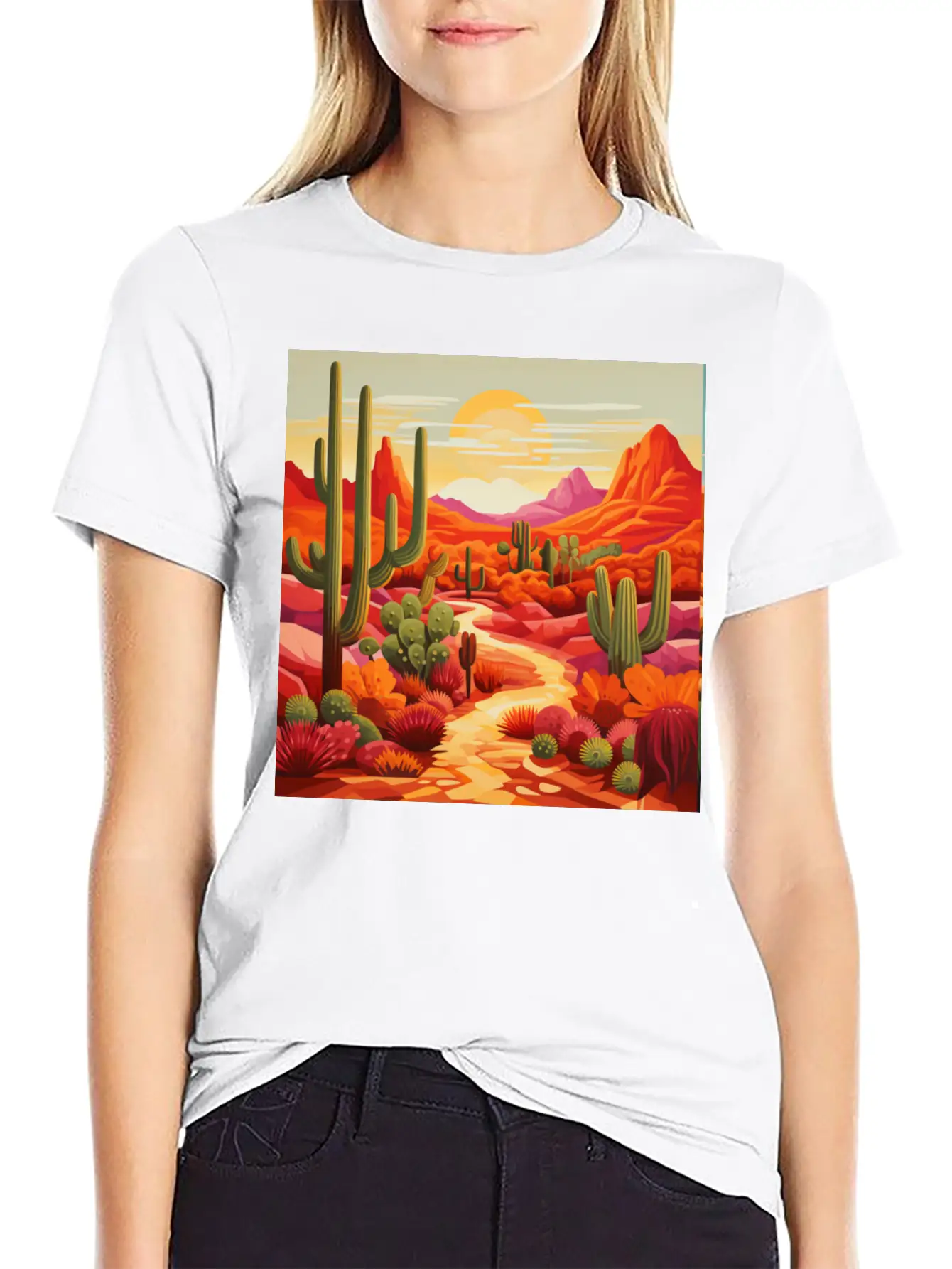 Sunrise In The South West Desert Modern Fit Casual T-Shirt ��� Clean And Versatile Design