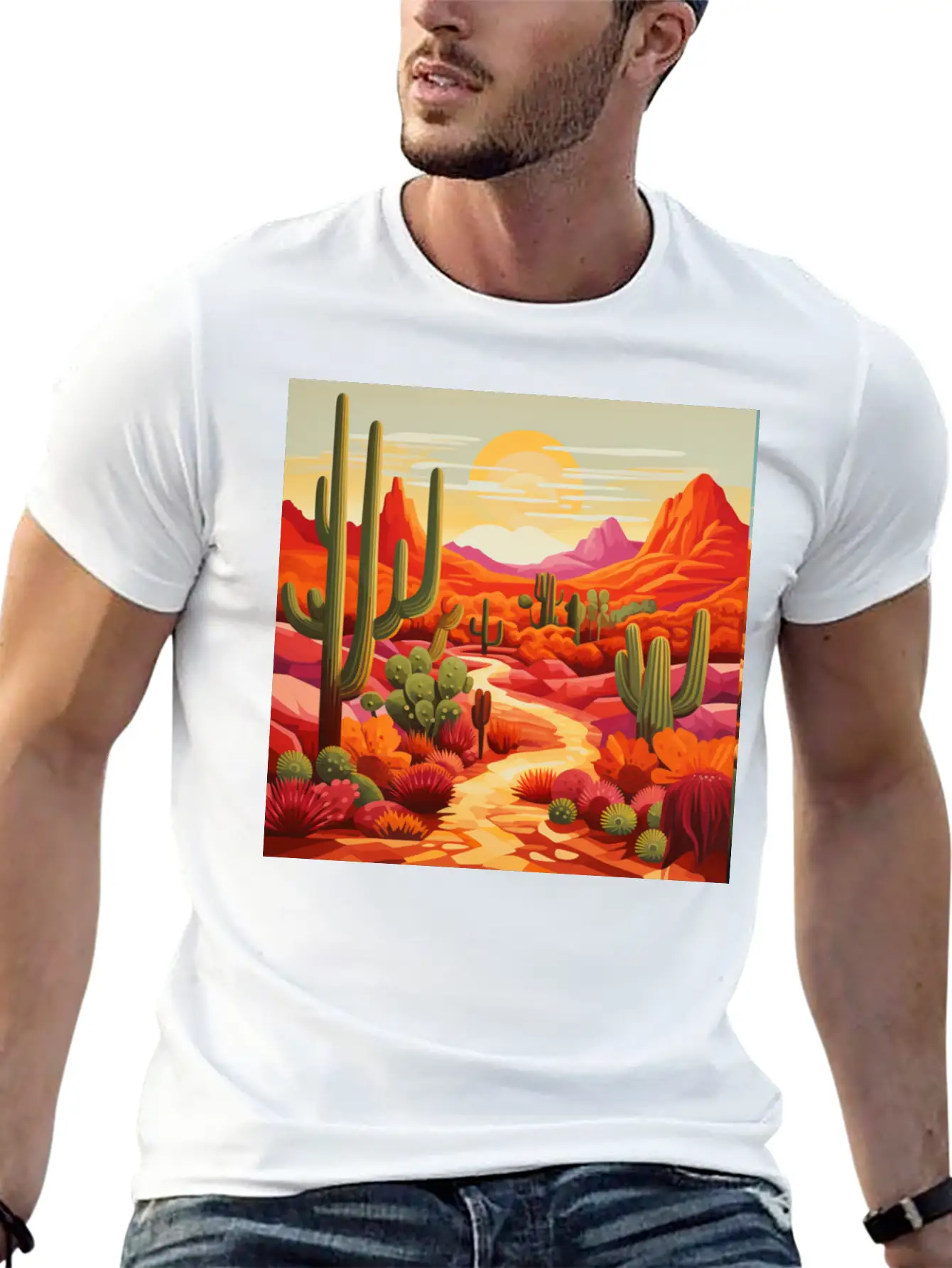 Sunrise In The South West Desert Modern Fit Casual T-Shirt ��� Clean And Versatile Design