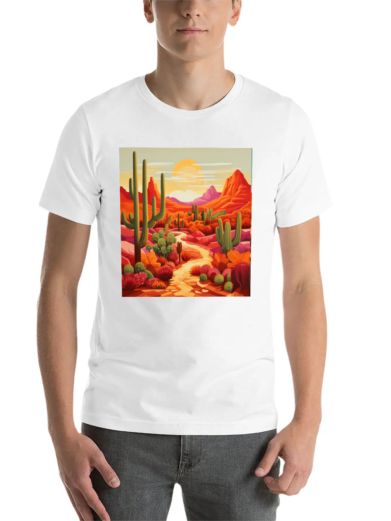 Sunrise In The South West Desert Modern Fit Casual T-Shirt ��� Clean And Versatile Design