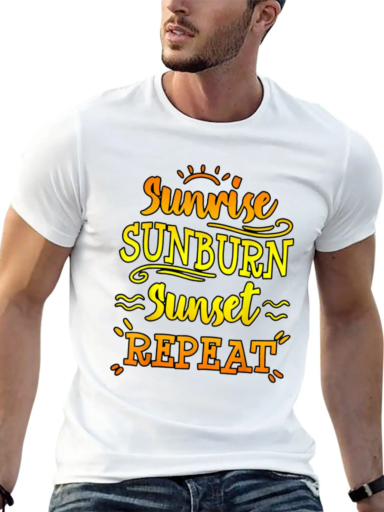 Sunrise Sunburn Sunset Funny Beach Summer Family V Unisex Casual T-Shirt ��� Clean Design For Daily Comfort