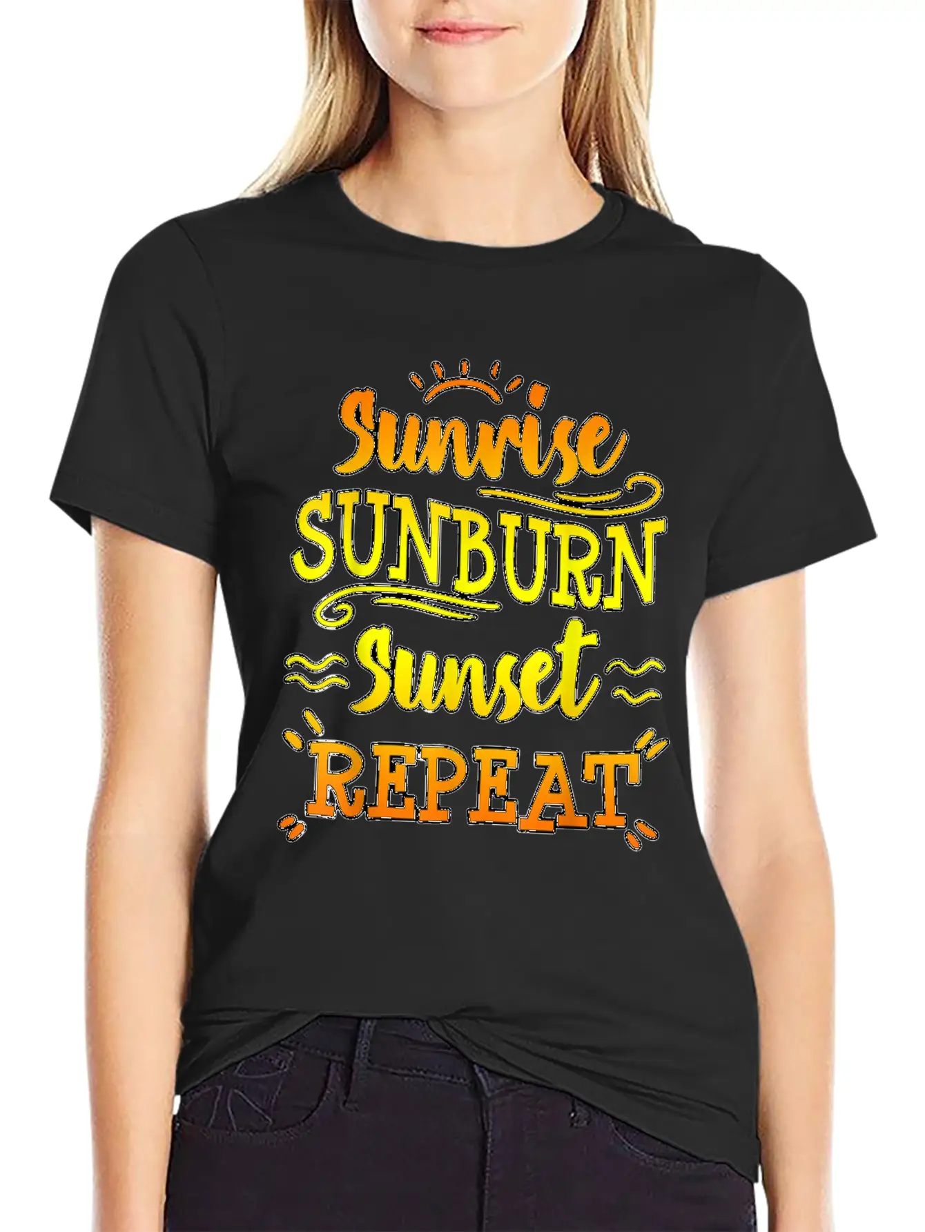 Sunrise Sunburn Sunset Funny Beach Summer Family V Unisex Casual T-Shirt ��� Clean Design For Daily Comfort