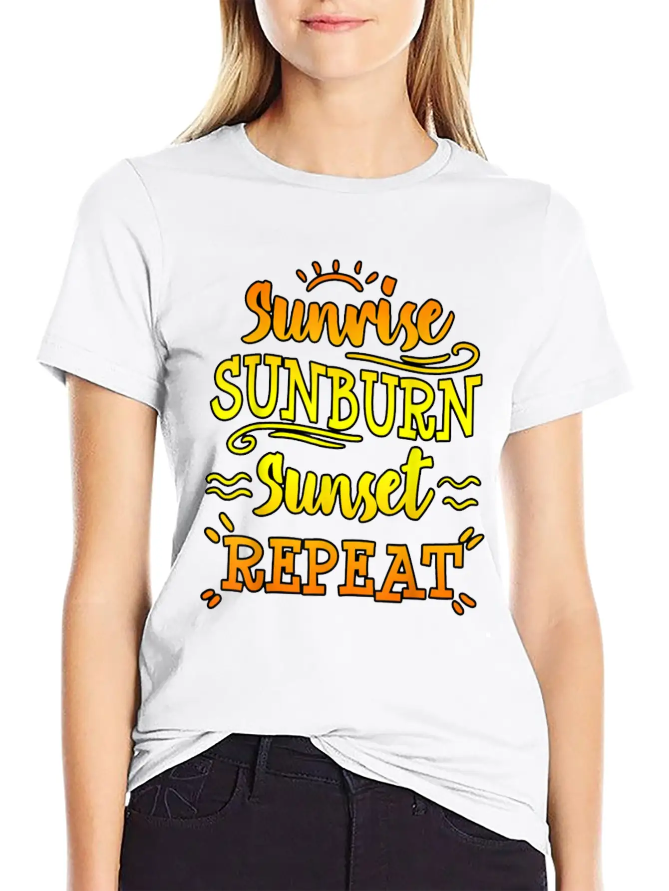 Sunrise Sunburn Sunset Funny Beach Summer Family V Unisex Casual T-Shirt ��� Clean Design For Daily Comfort