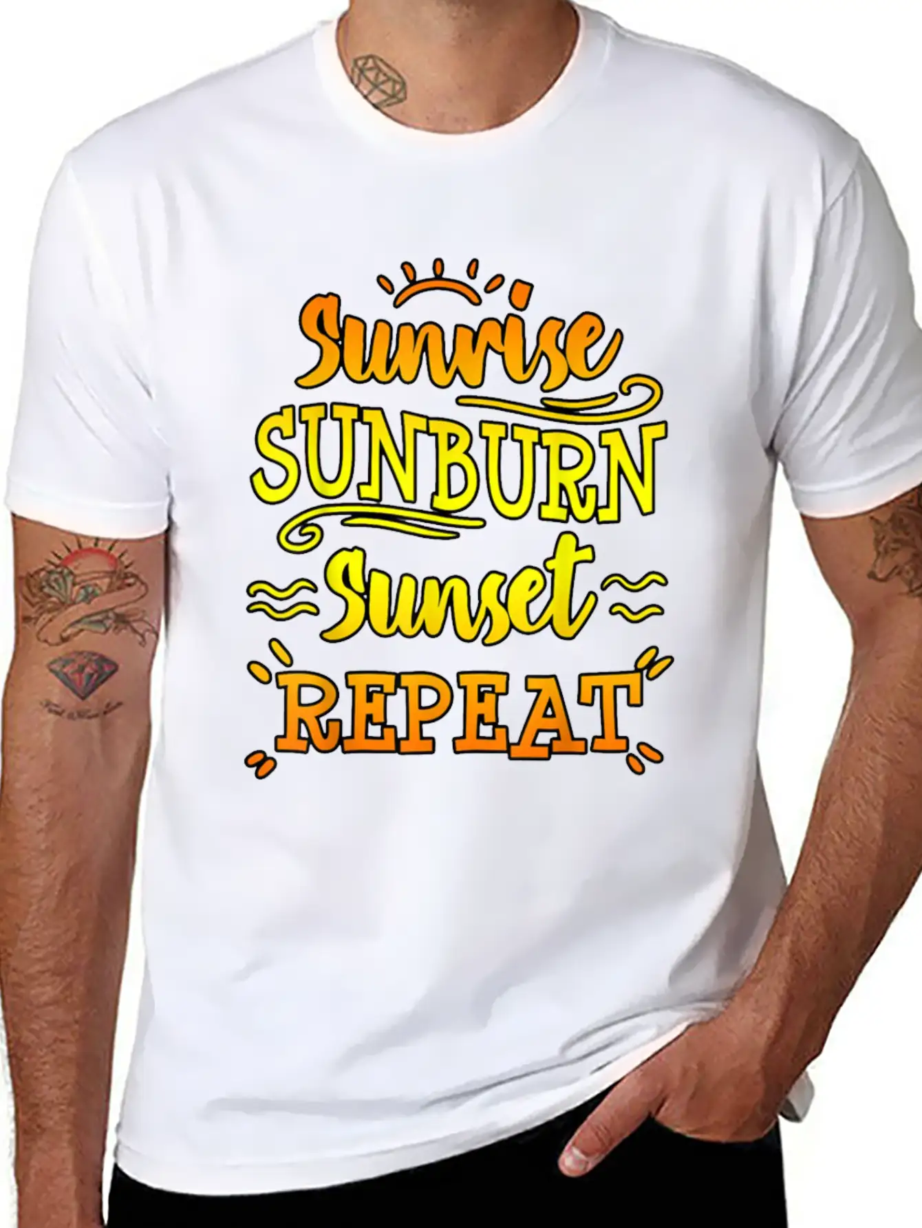 Sunrise Sunburn Sunset Funny Beach Summer Family V Unisex Casual T-Shirt ��� Clean Design For Daily Comfort