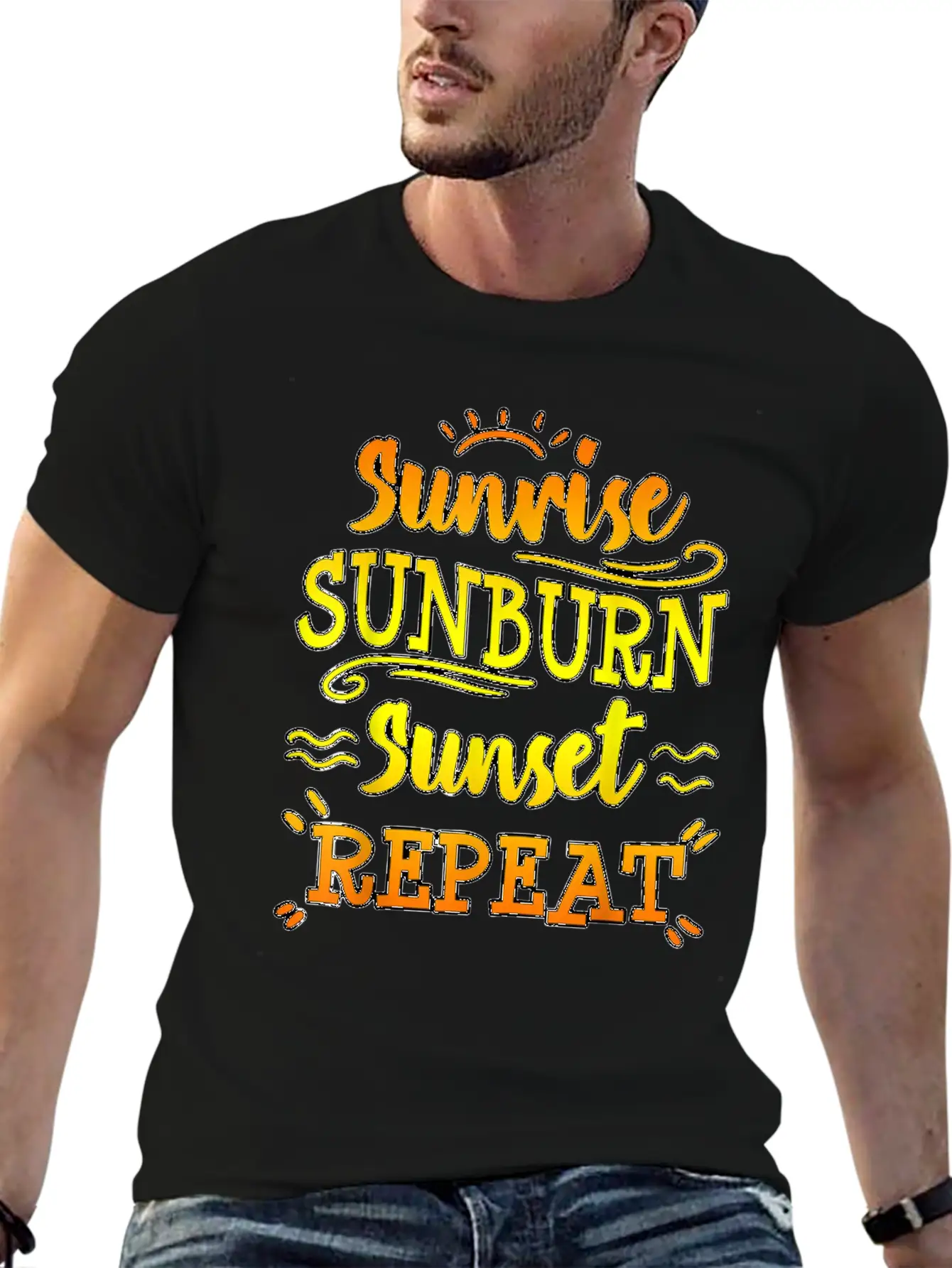 Sunrise Sunburn Sunset Funny Beach Summer Family V Unisex Casual T-Shirt ��� Clean Design For Daily Comfort