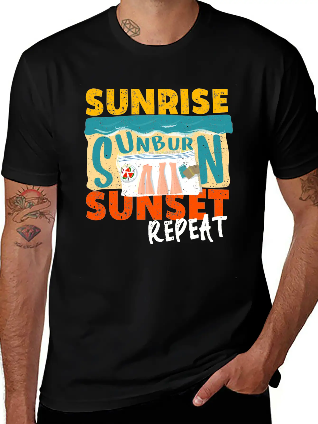 Sunrise Sunburn Sunset Repeat Relaxed Everyday Tee – Lightweight And Durable Cotton