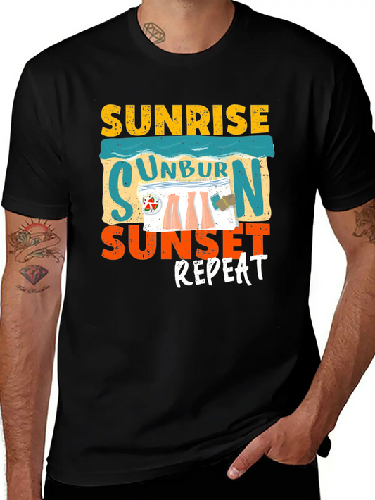 Sunrise Sunburn Sunset Repeat Relaxed Everyday Tee – Lightweight And Durable Cotton