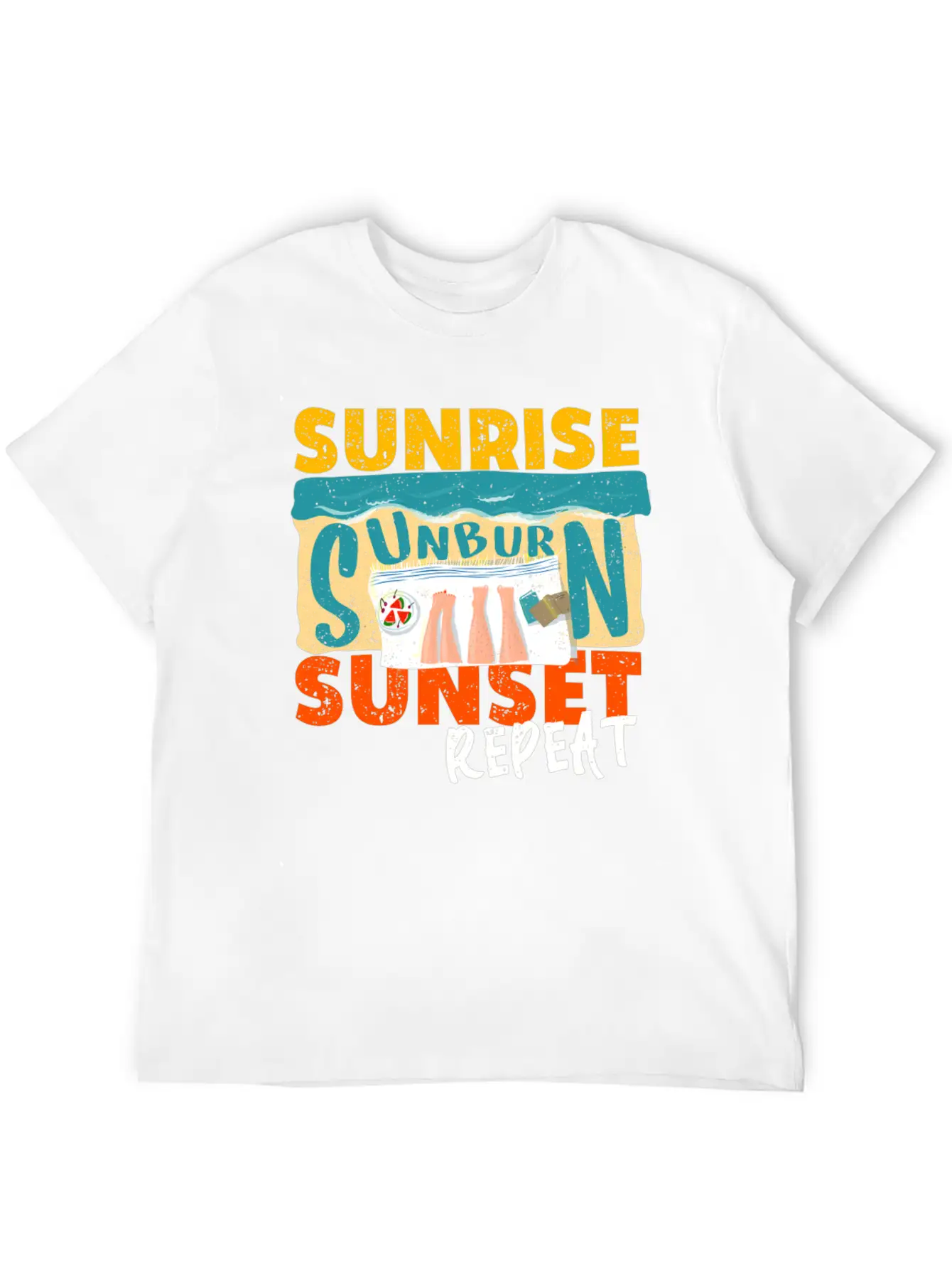 Sunrise Sunburn Sunset Repeat Relaxed Everyday Tee – Lightweight And Durable Cotton